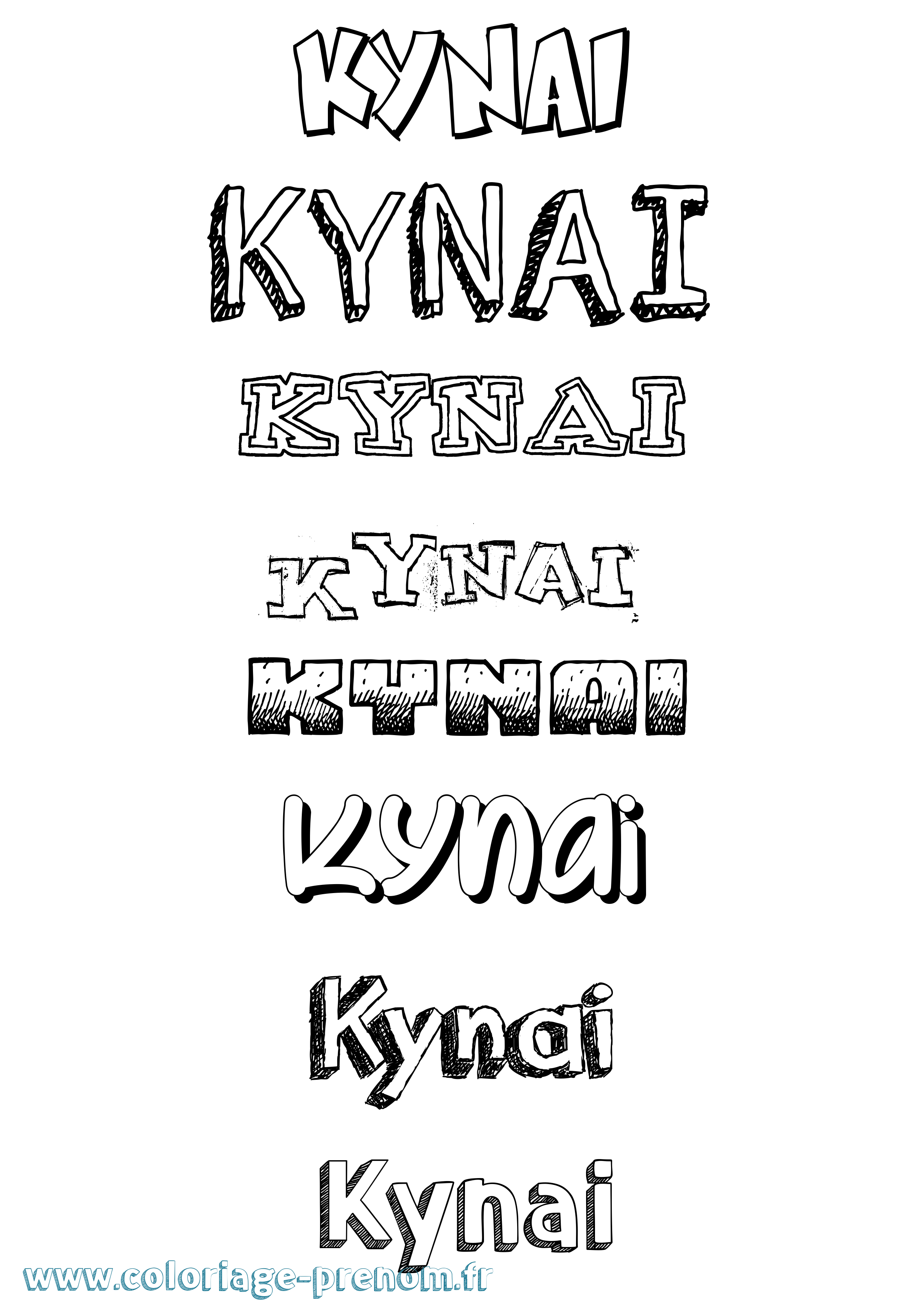 Coloriage Kynai Dessiné Coloriage prénom Kynai Dessiné