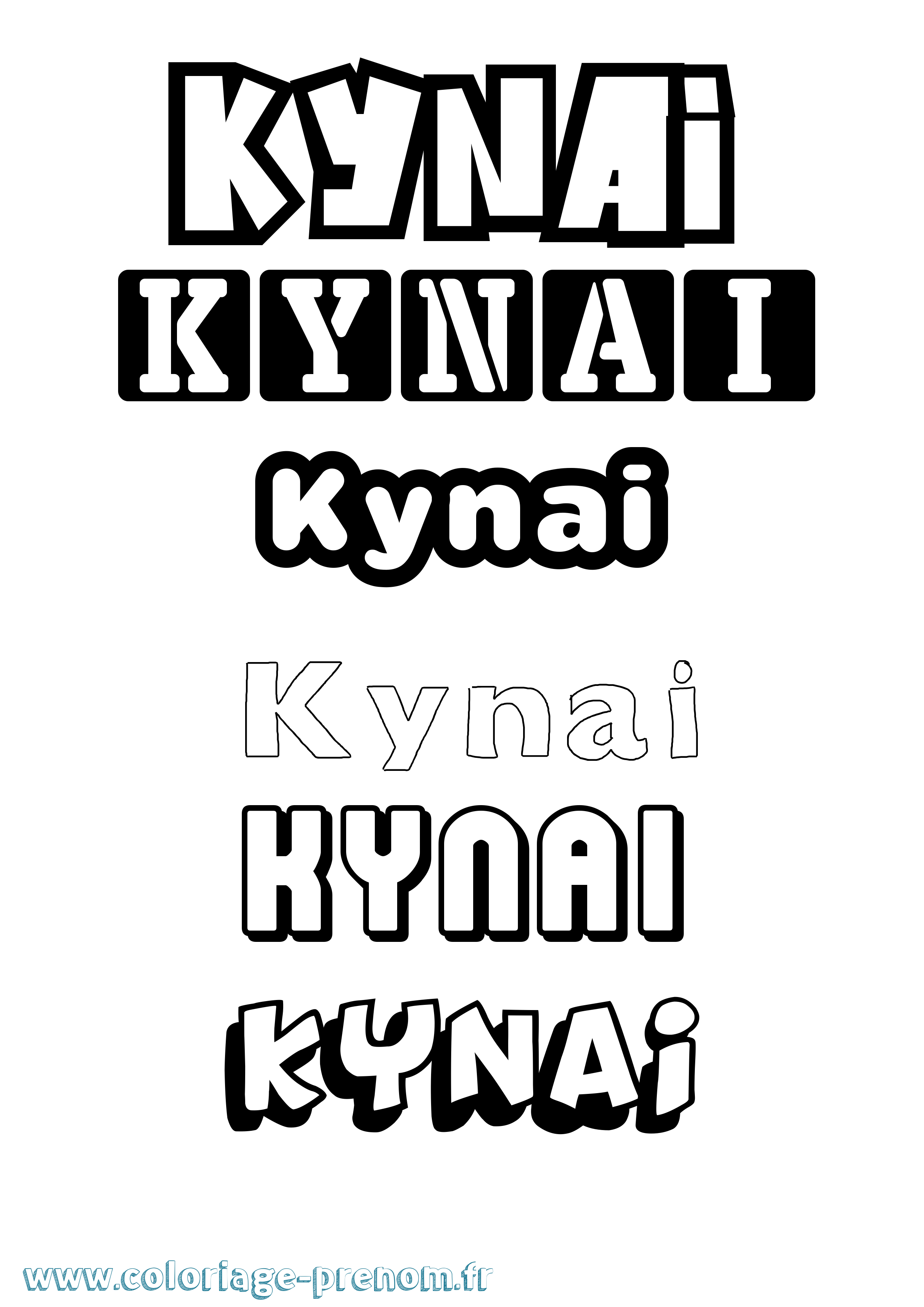 Coloriage Kynai Simple Coloriage prénom Kynai Simple
