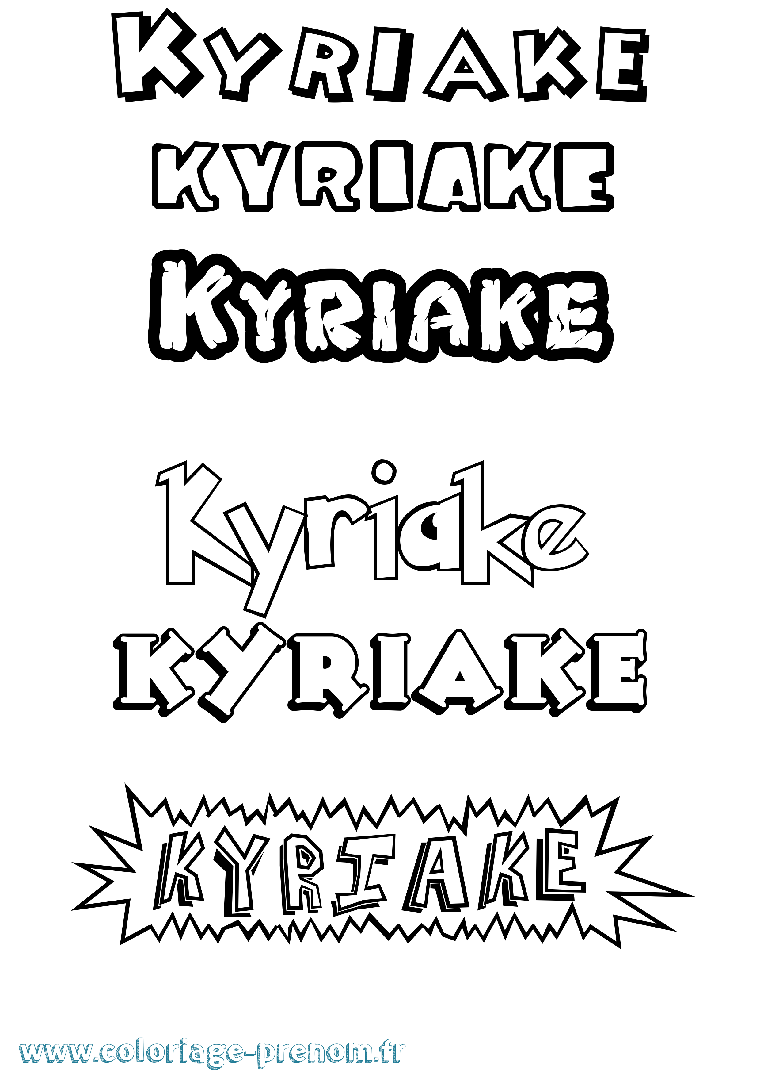 Coloriage Kyriake Dessin Animé Coloriage prénom Kyriake Dessin Animé