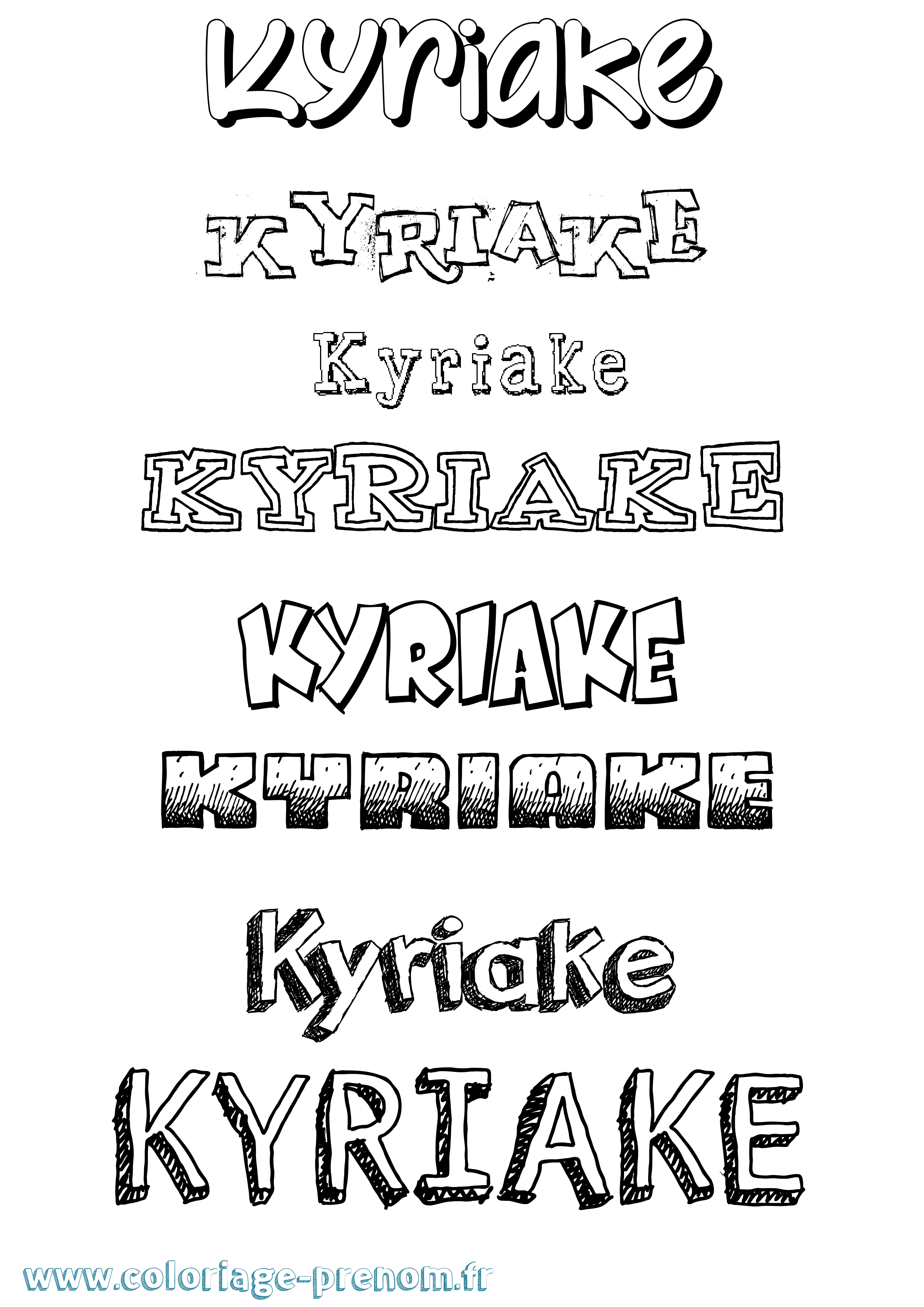 Coloriage Kyriake Dessiné Coloriage prénom Kyriake Dessiné