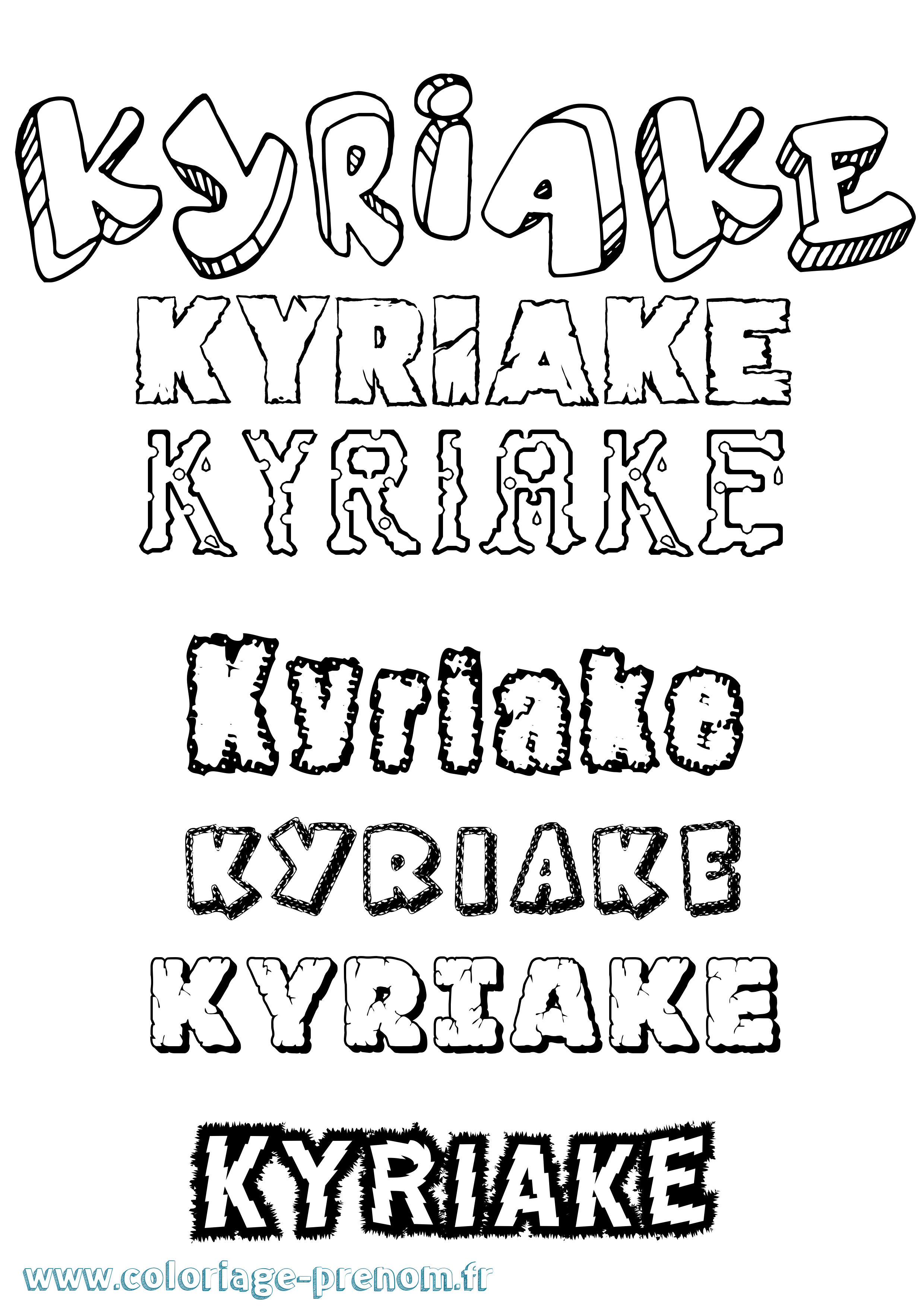 Coloriage Kyriake Destructuré Coloriage prénom Kyriake Destructuré