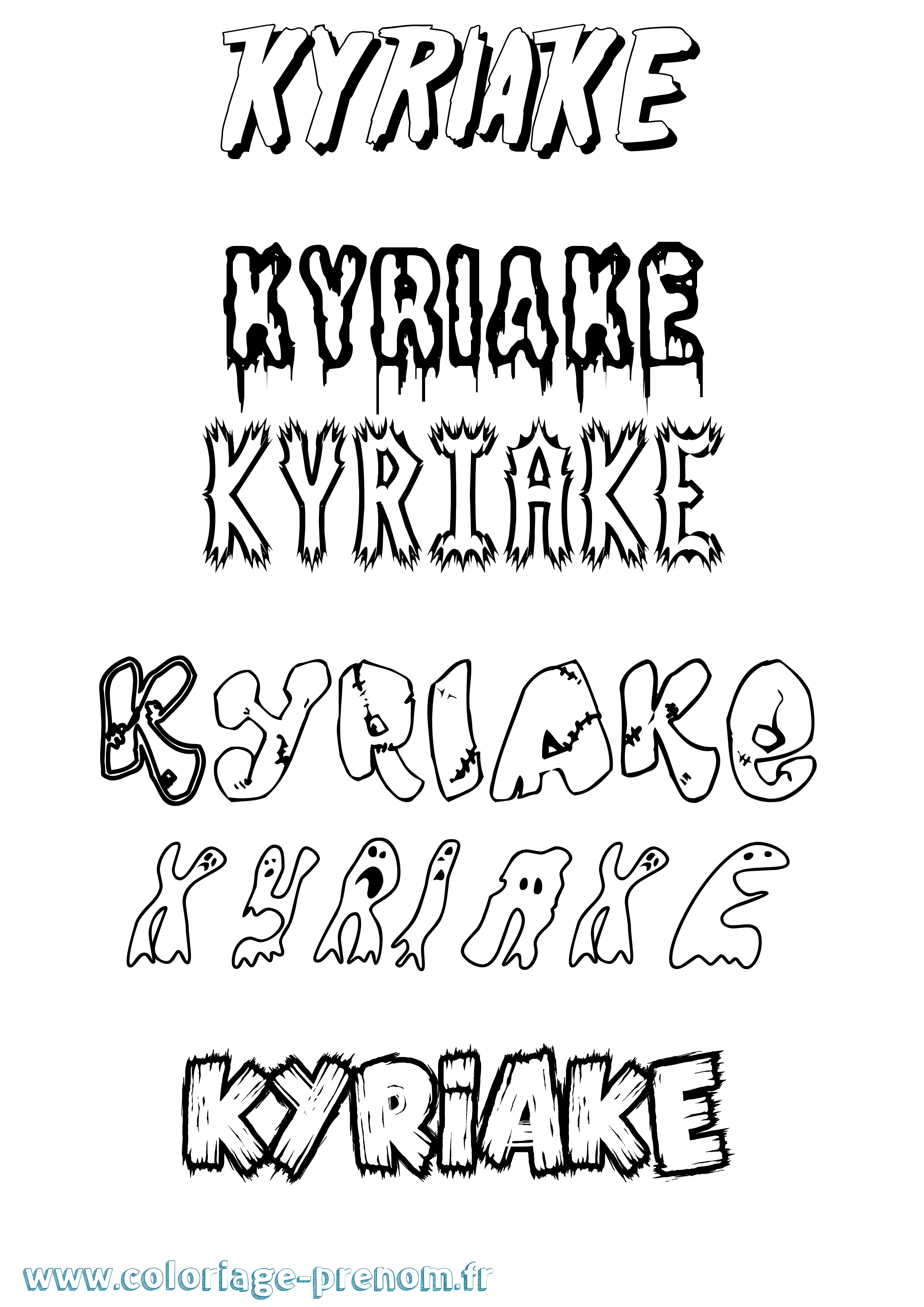 Coloriage Kyriake Frisson Coloriage prénom Kyriake Frisson
