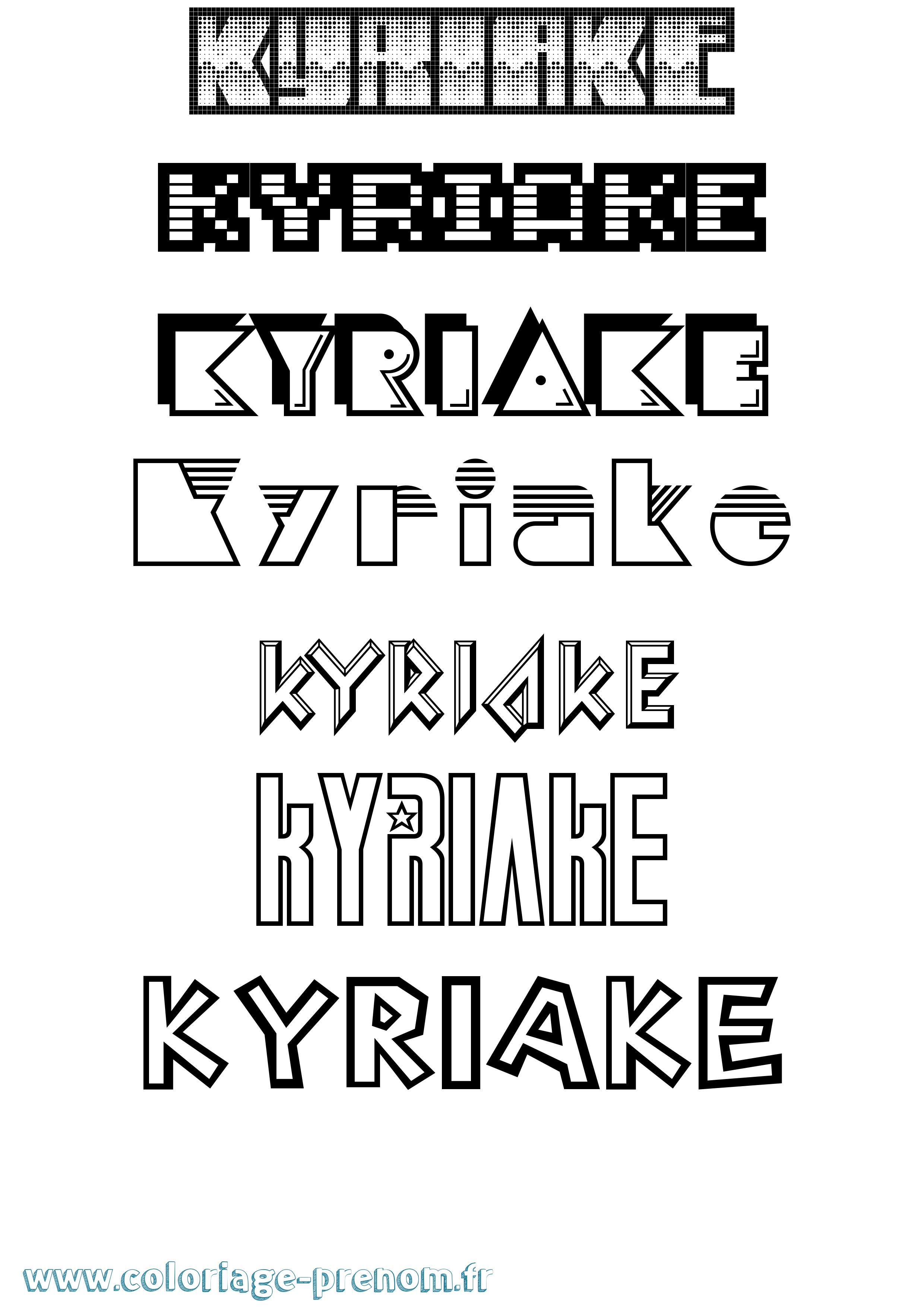 Coloriage Kyriake Jeux Vidéos Coloriage prénom Kyriake Jeux Vidéos
