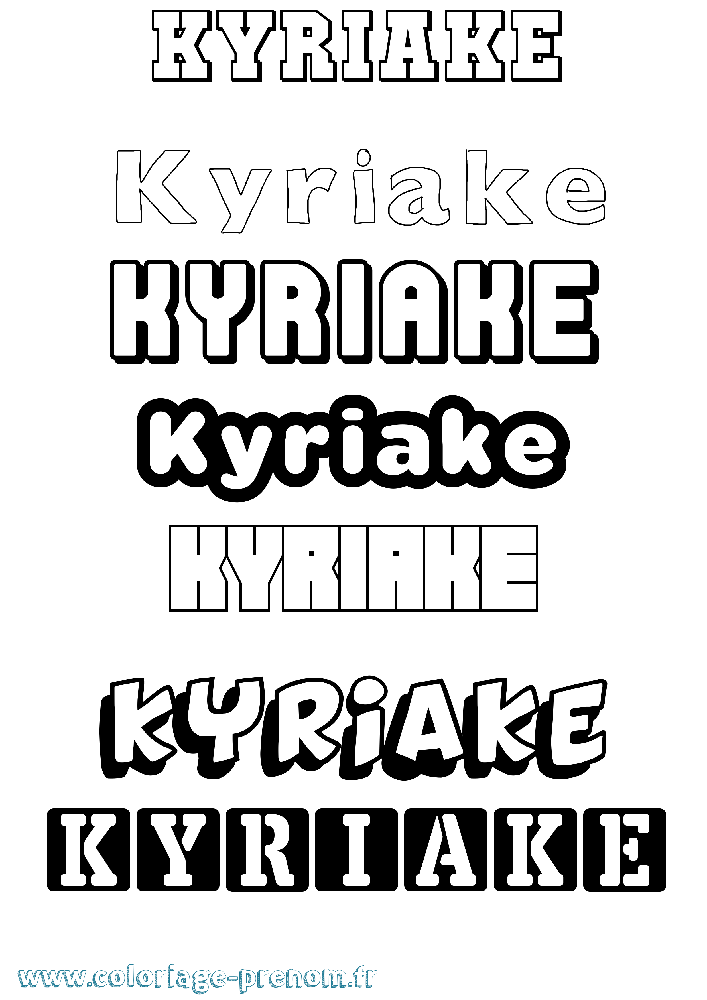 Coloriage Kyriake Simple Coloriage prénom Kyriake Simple
