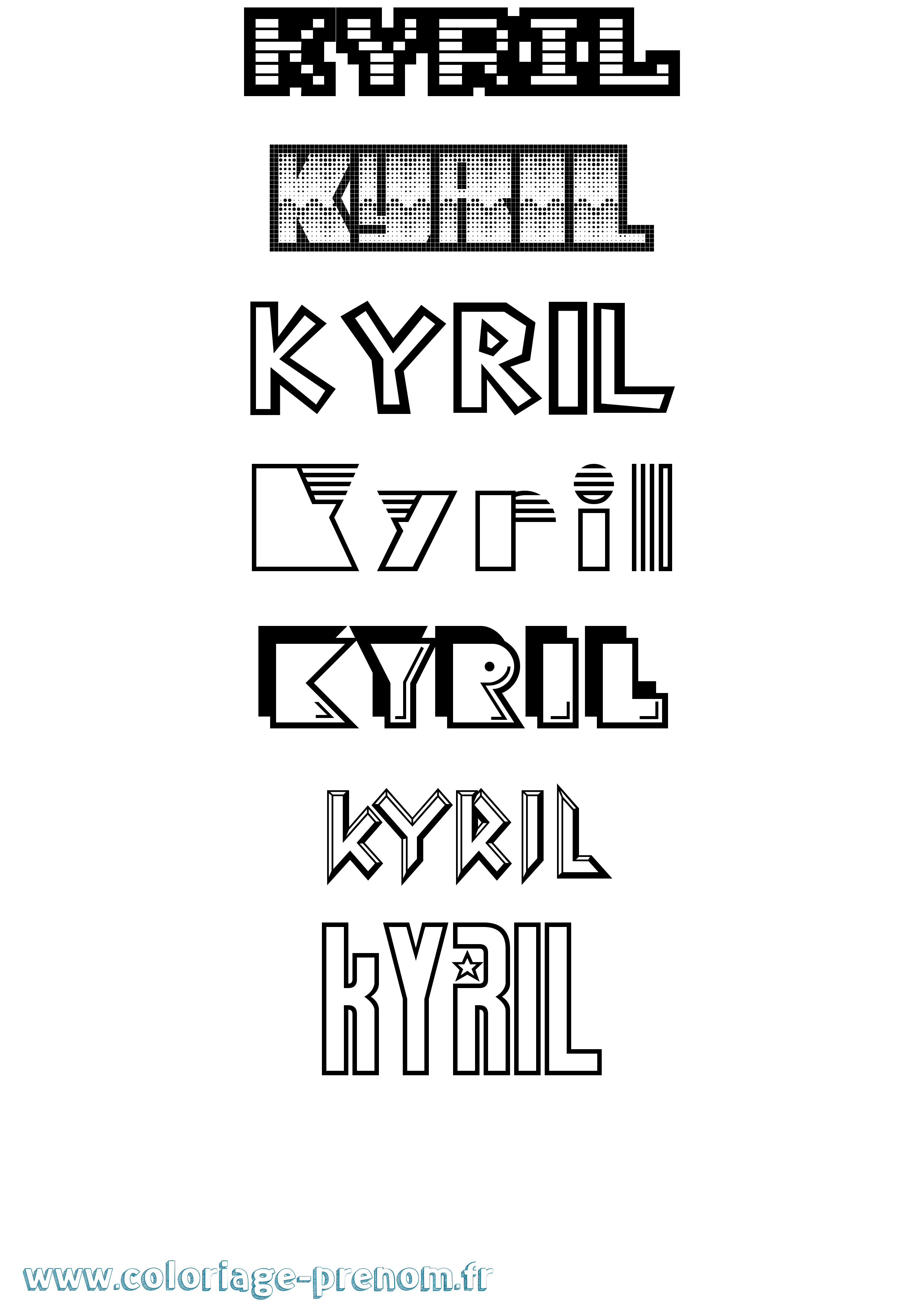 Coloriage Kyril Jeux Vidéos Coloriage prénom Kyril Jeux Vidéos