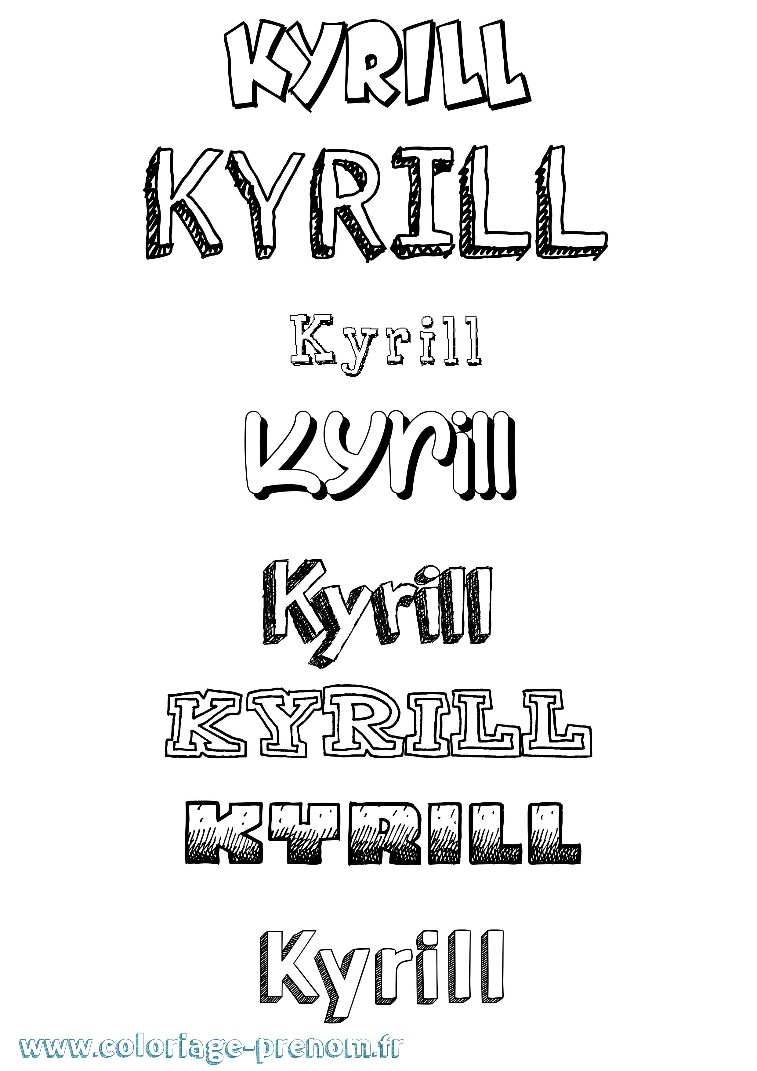 Coloriage Kyrill Dessiné Coloriage prénom Kyrill Dessiné