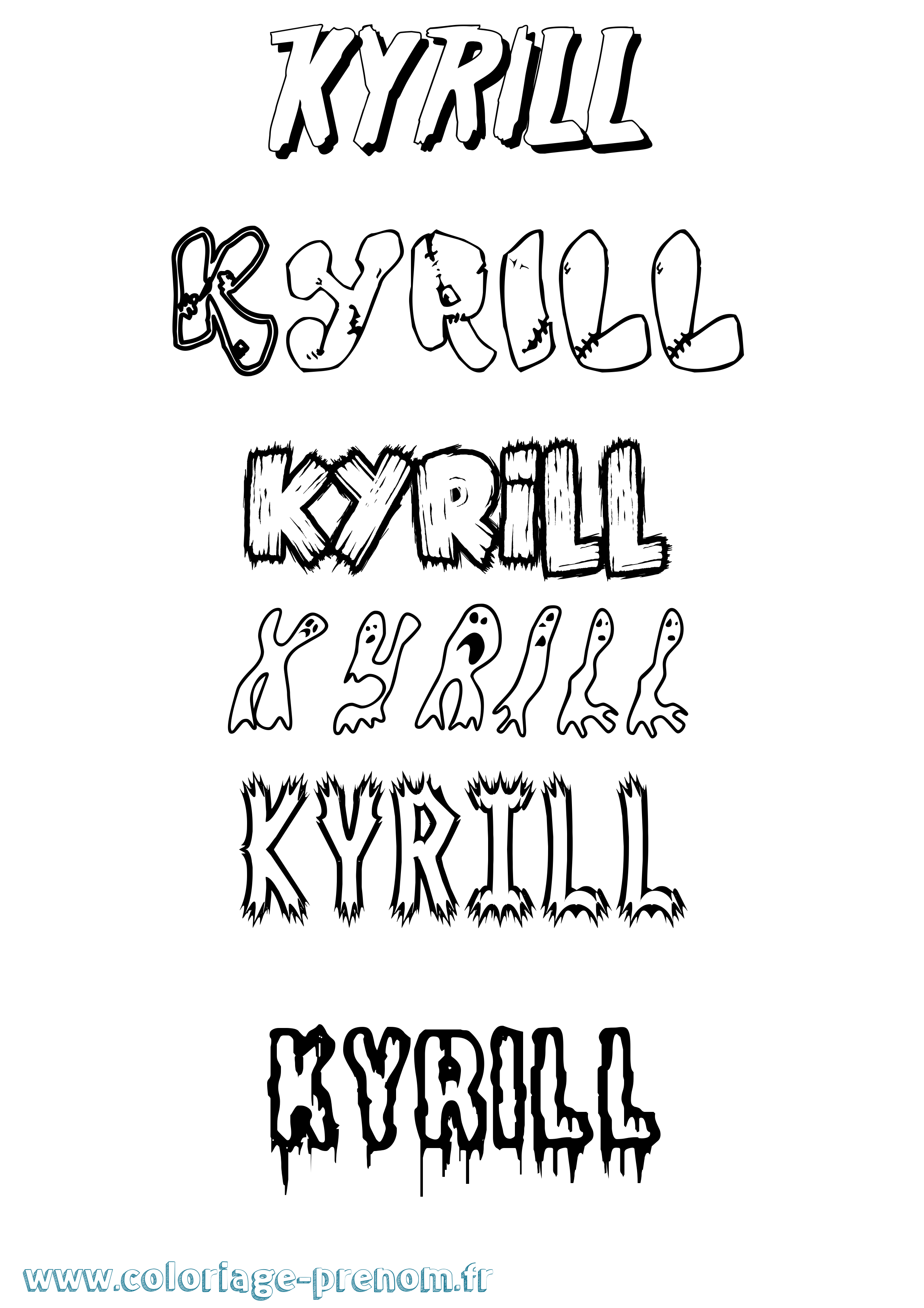 Coloriage Kyrill Frisson Coloriage prénom Kyrill Frisson
