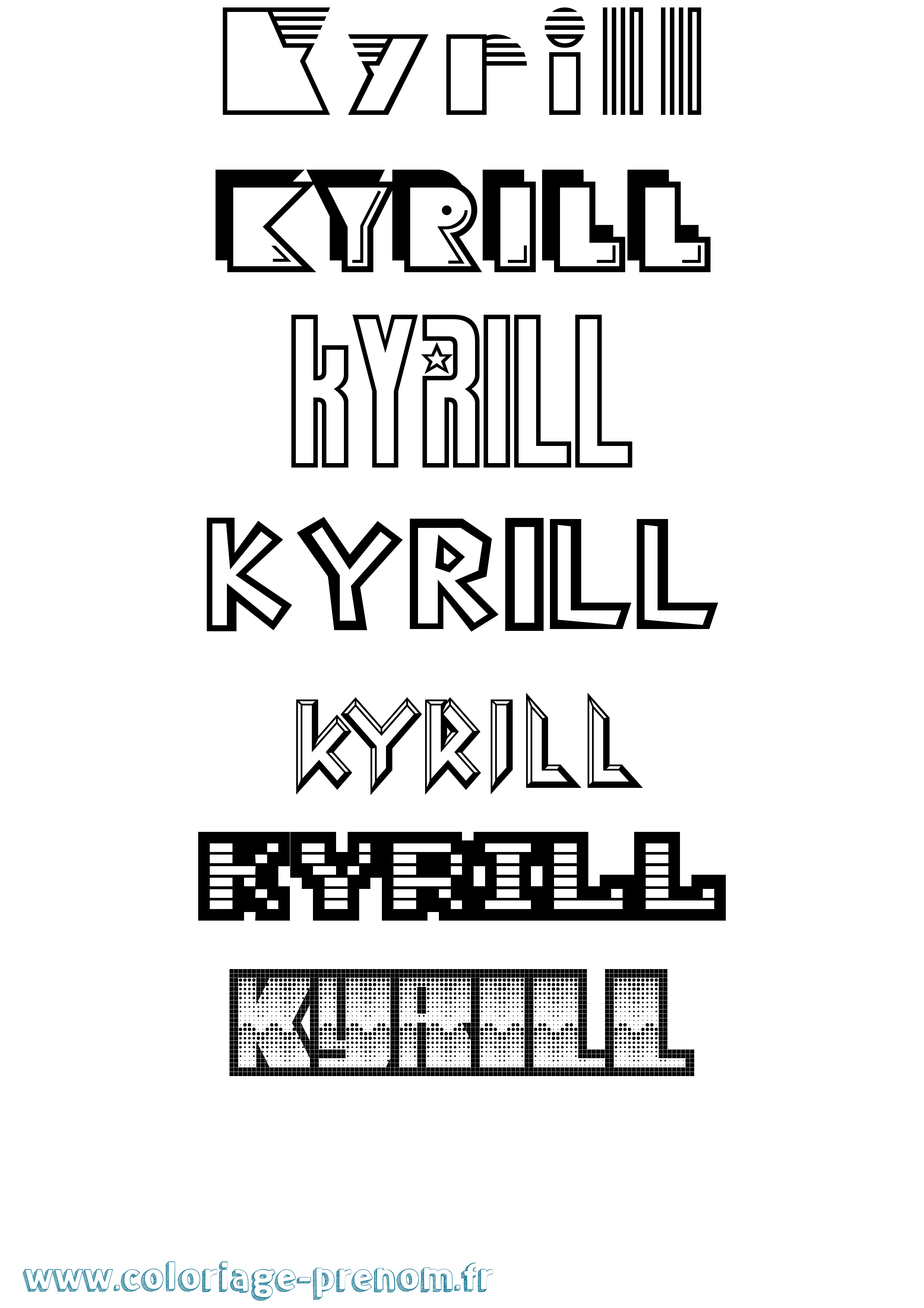 Coloriage Kyrill Jeux Vidéos Coloriage prénom Kyrill Jeux Vidéos