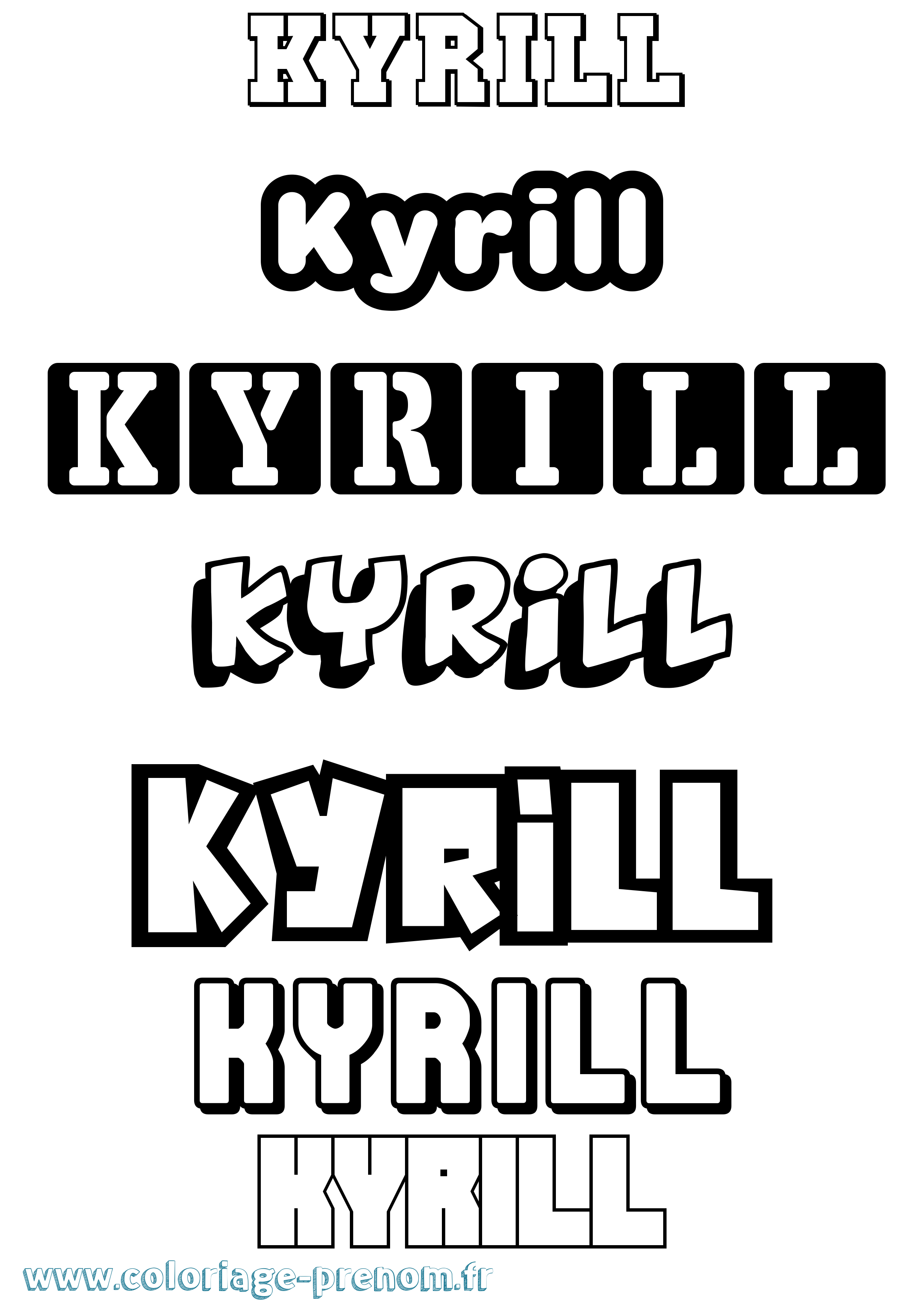 Coloriage Kyrill Simple Coloriage prénom Kyrill Simple