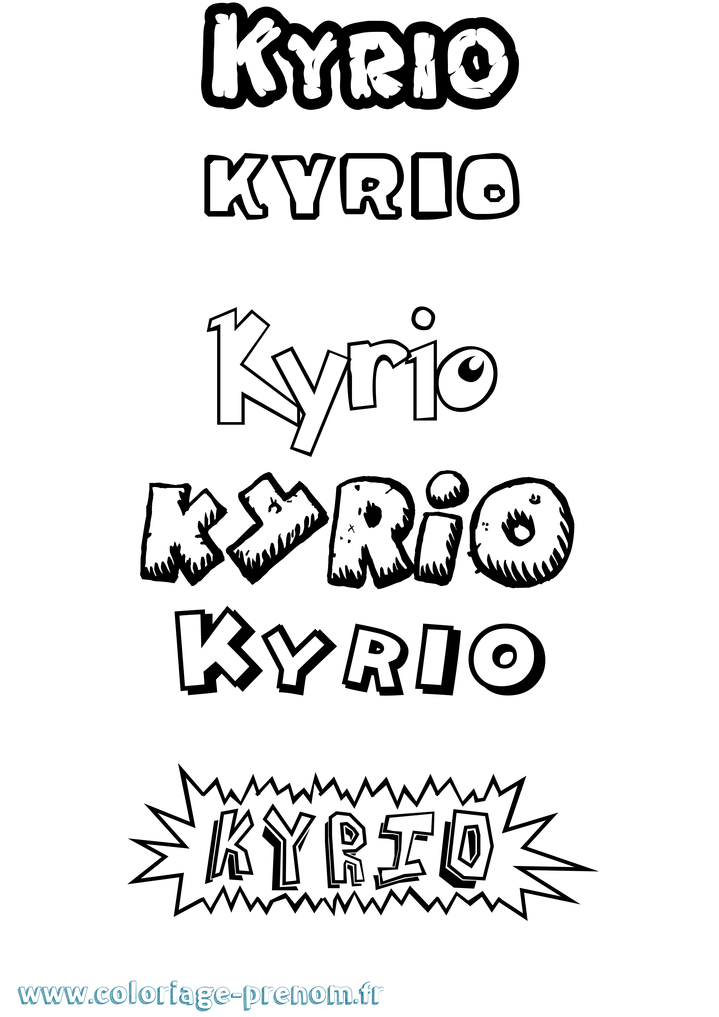 Coloriage Kyrio Dessin Animé Coloriage prénom Kyrio Dessin Animé