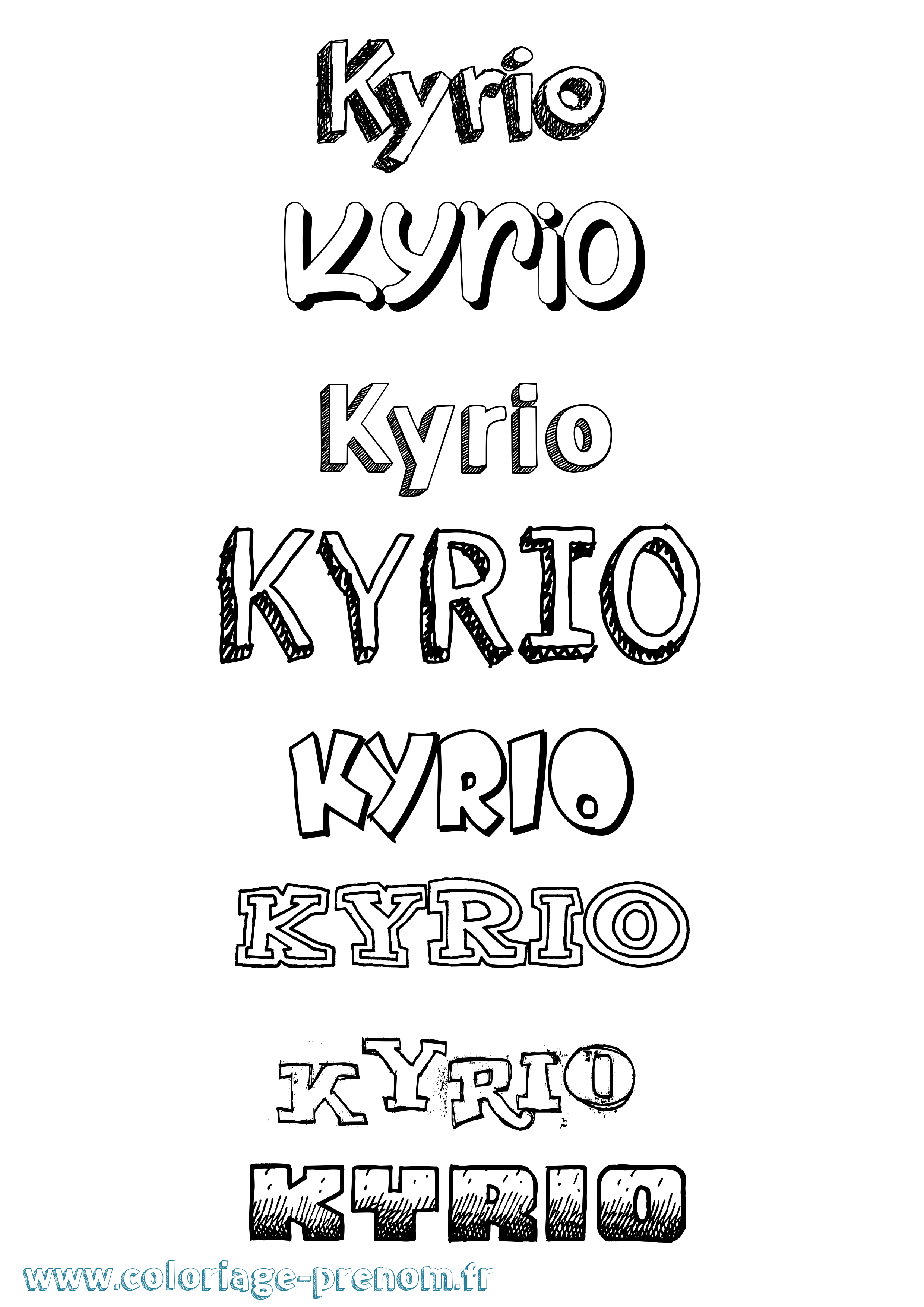 Coloriage Kyrio Dessiné Coloriage prénom Kyrio Dessiné