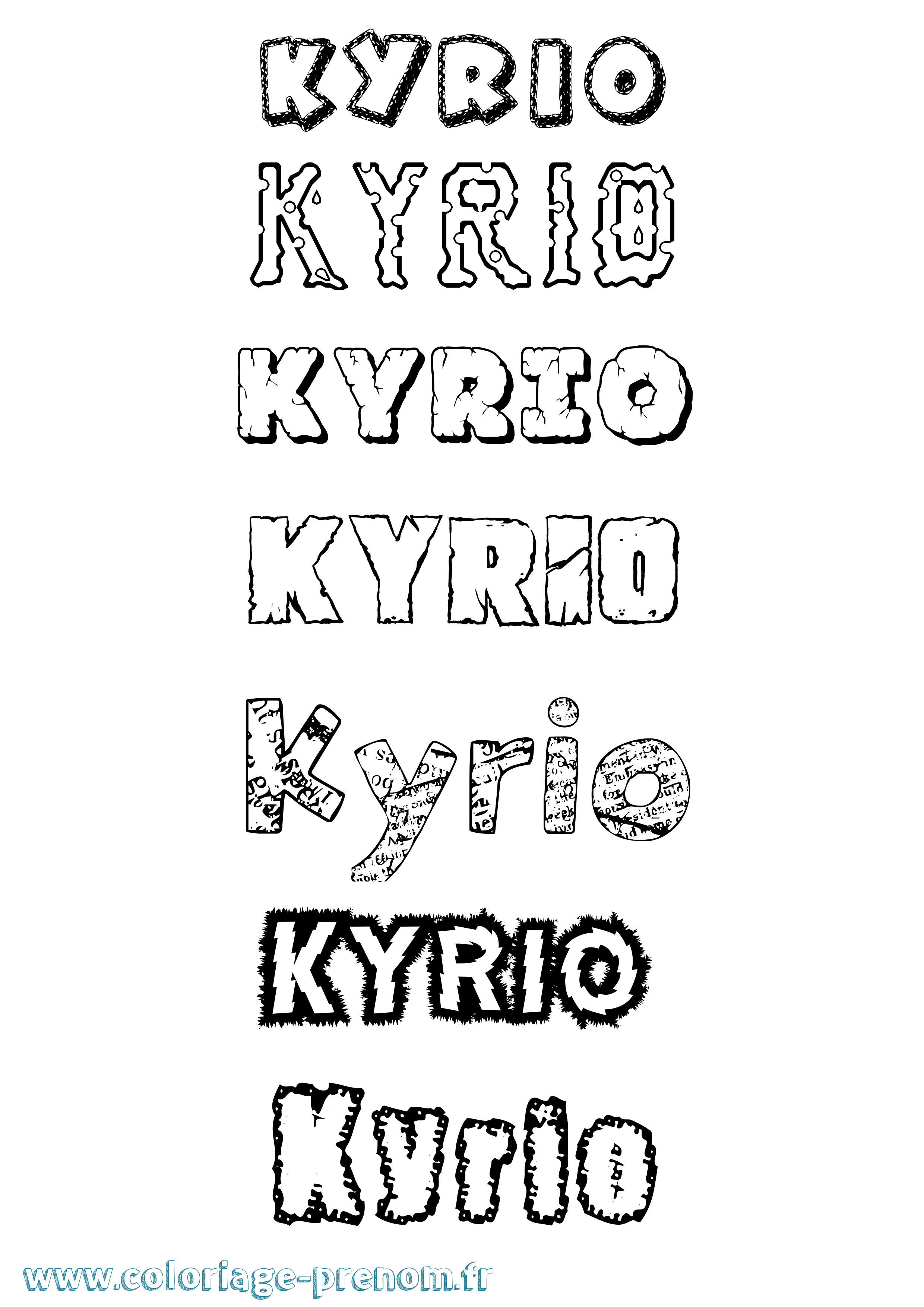 Coloriage Kyrio Destructuré Coloriage prénom Kyrio Destructuré