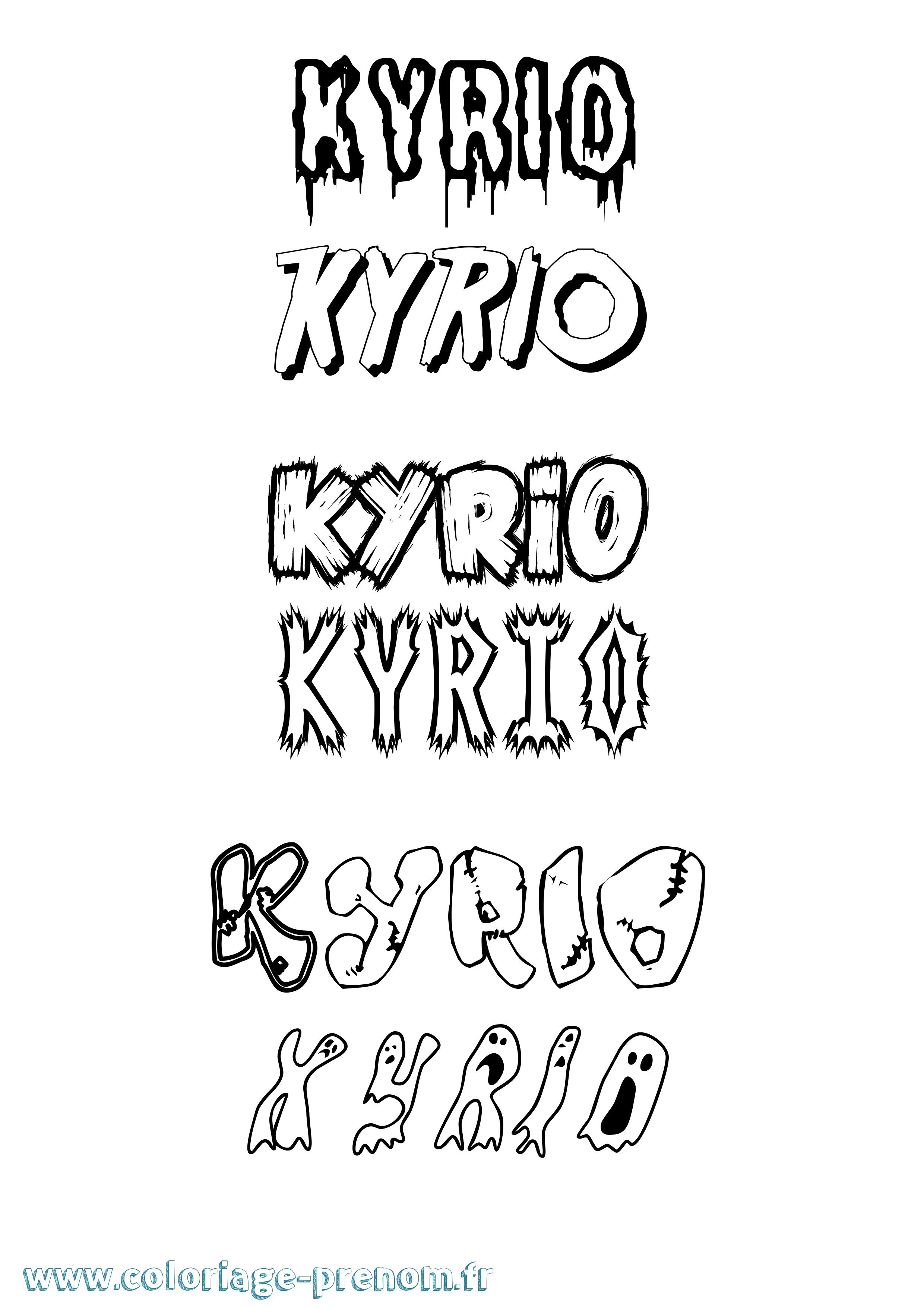 Coloriage Kyrio Frisson Coloriage prénom Kyrio Frisson
