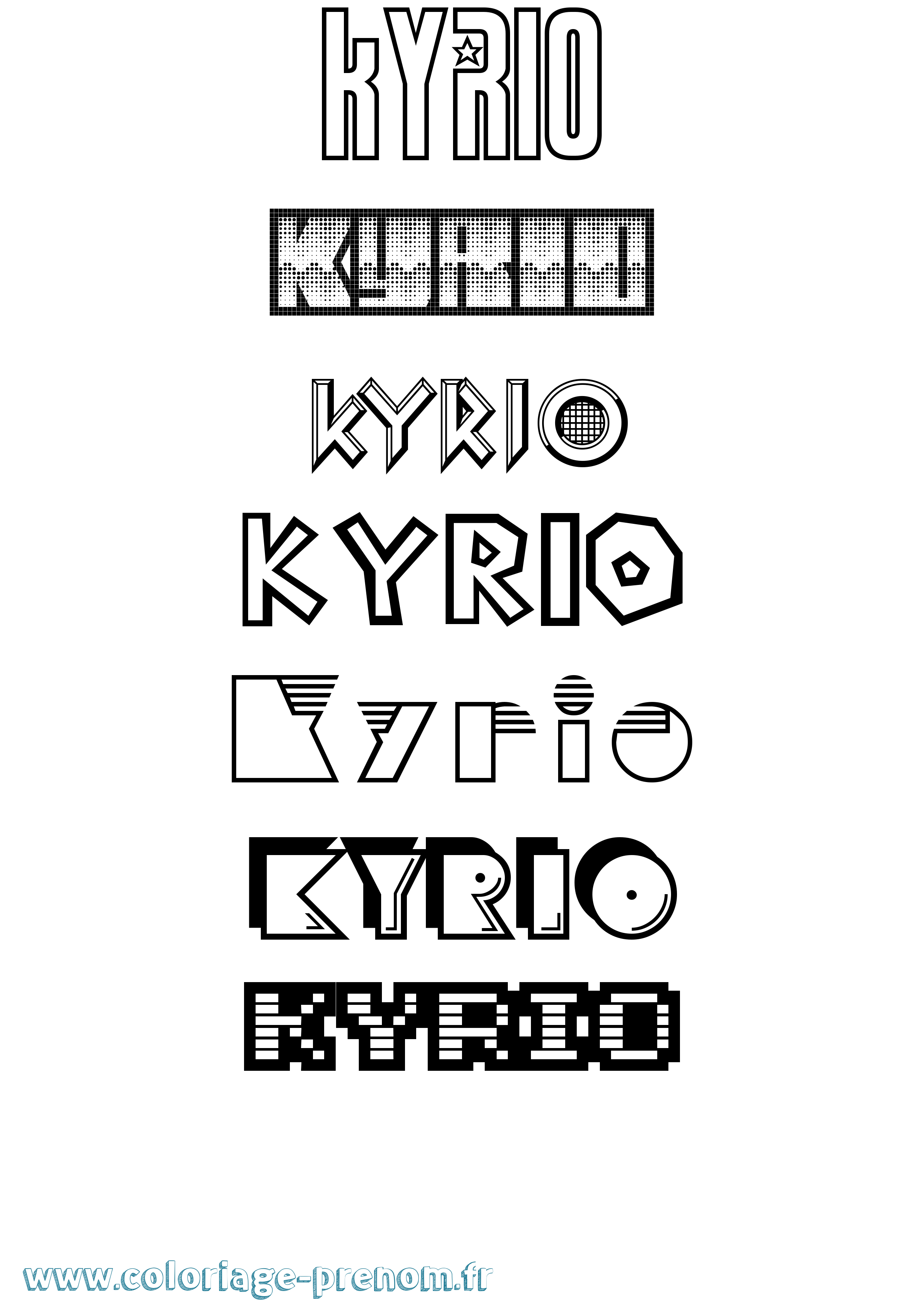 Coloriage Kyrio Jeux Vidéos Coloriage prénom Kyrio Jeux Vidéos