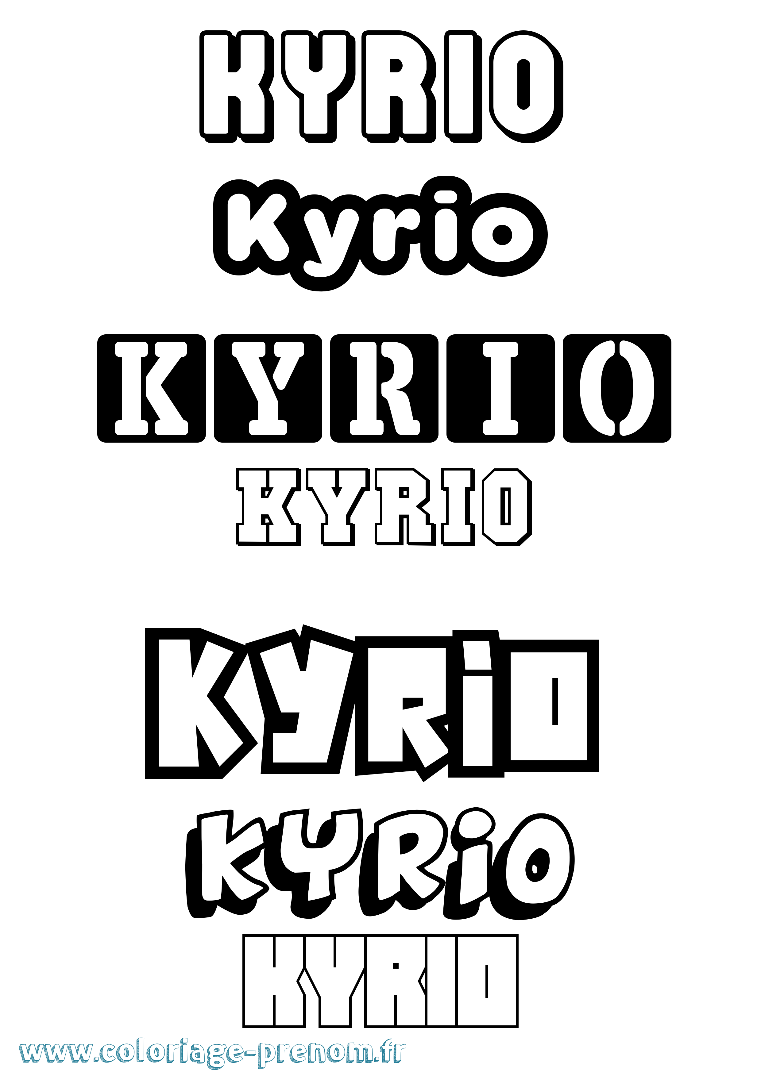 Coloriage Kyrio Simple Coloriage prénom Kyrio Simple