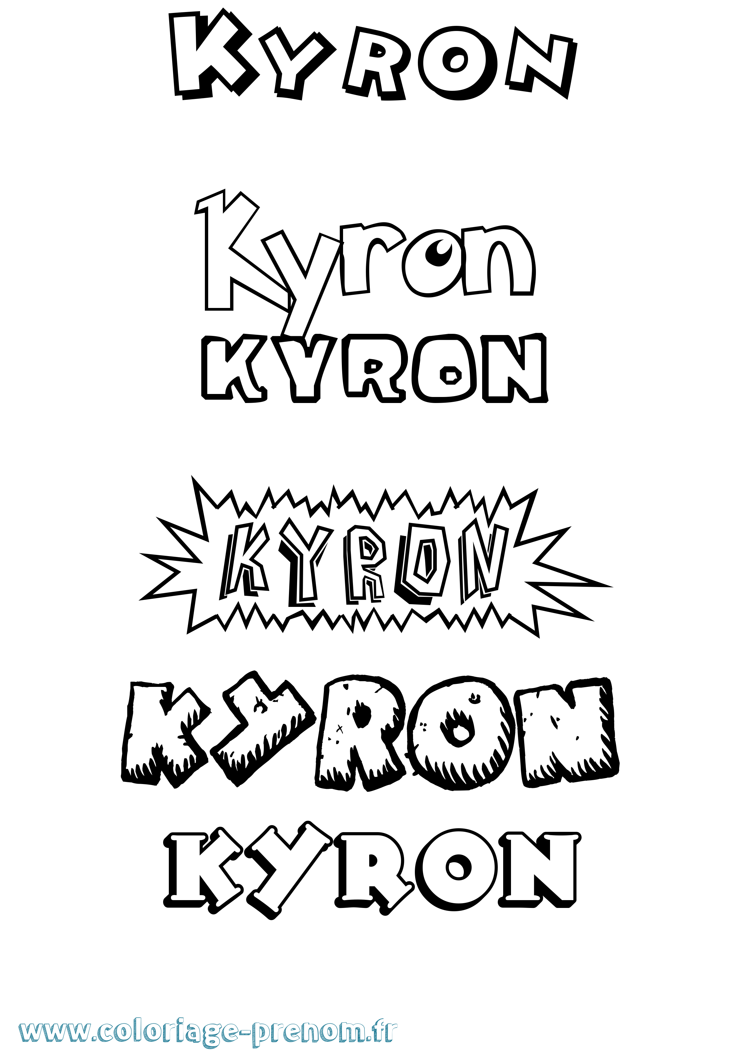 Coloriage Kyron Dessin Animé Coloriage prénom Kyron Dessin Animé