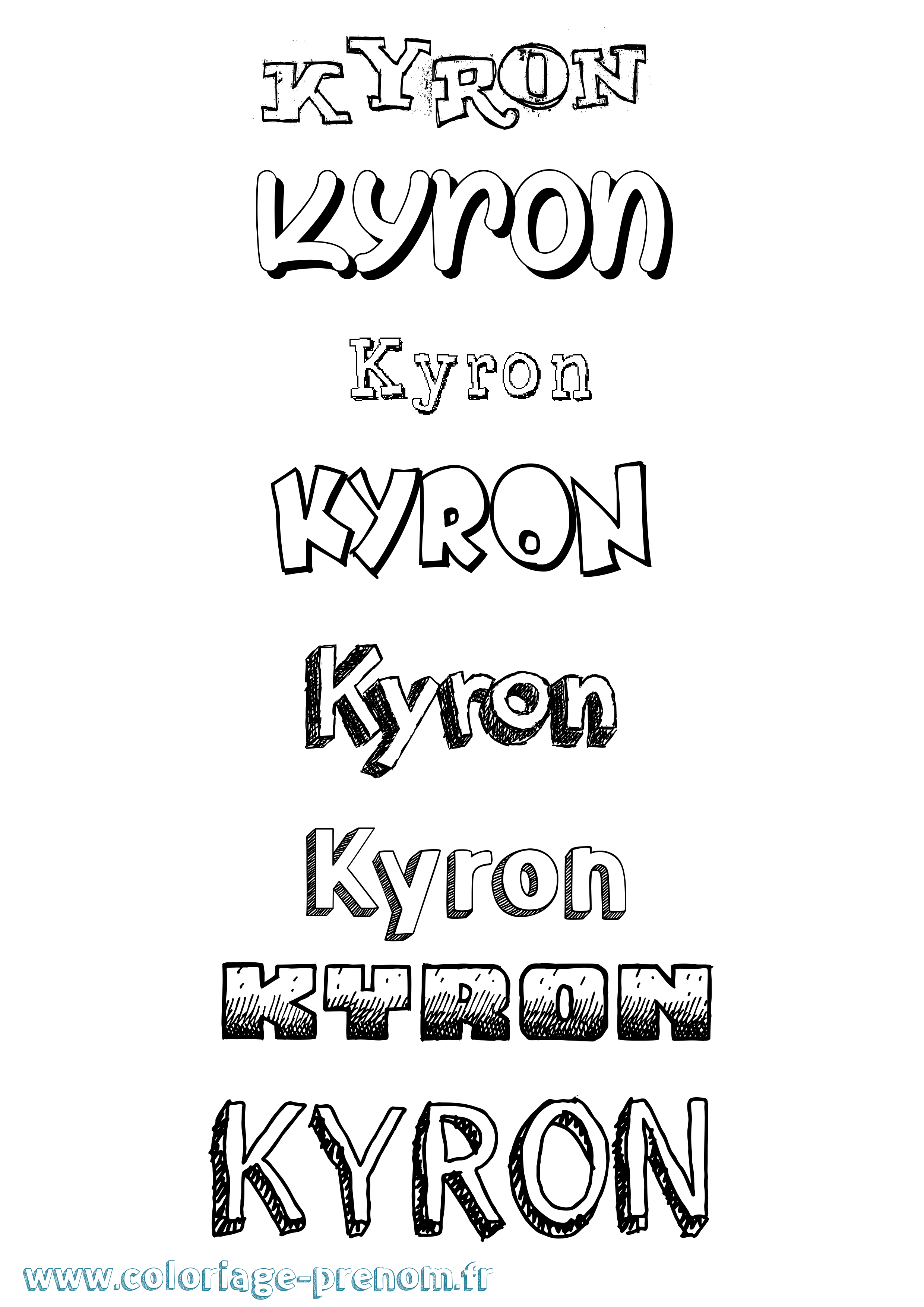 Coloriage Kyron Dessiné Coloriage prénom Kyron Dessiné