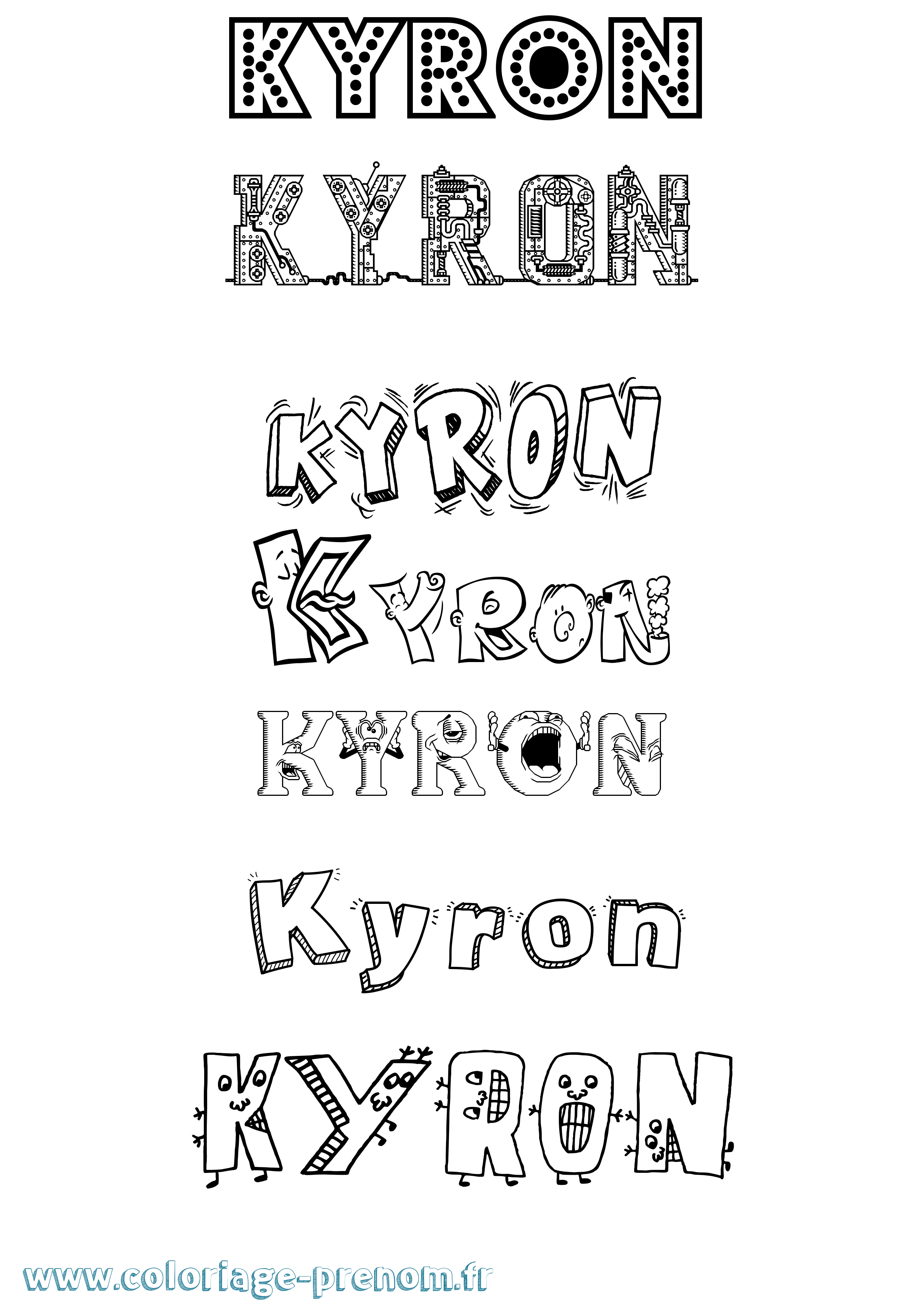 Coloriage Kyron Fun Coloriage prénom Kyron Fun