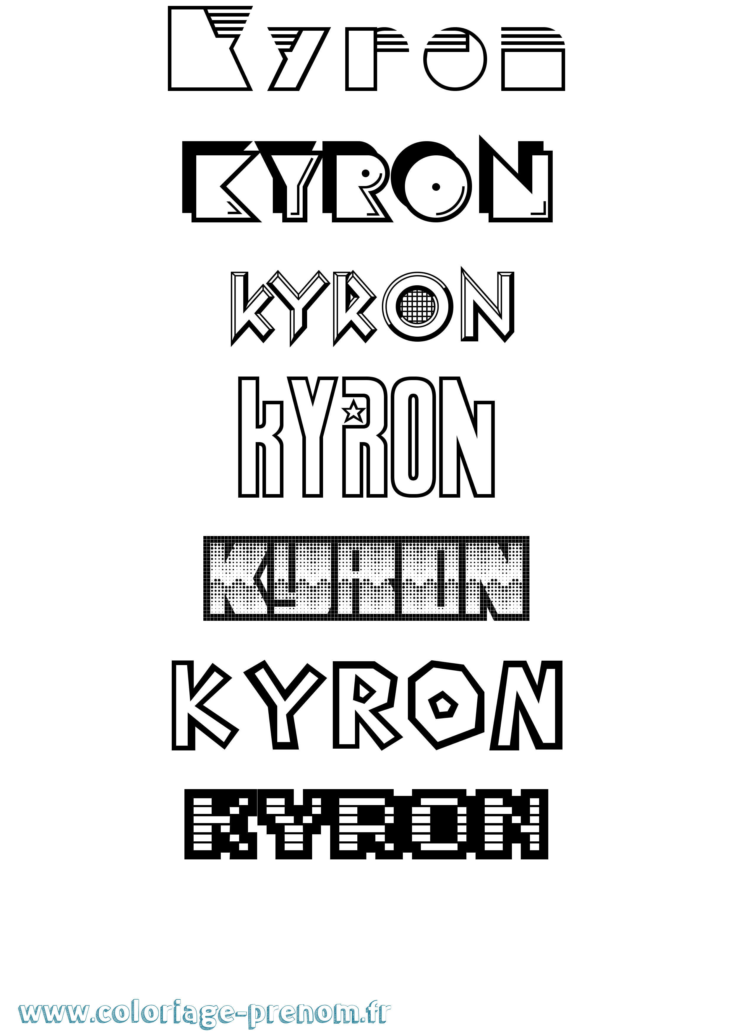 Coloriage Kyron Jeux Vidéos Coloriage prénom Kyron Jeux Vidéos
