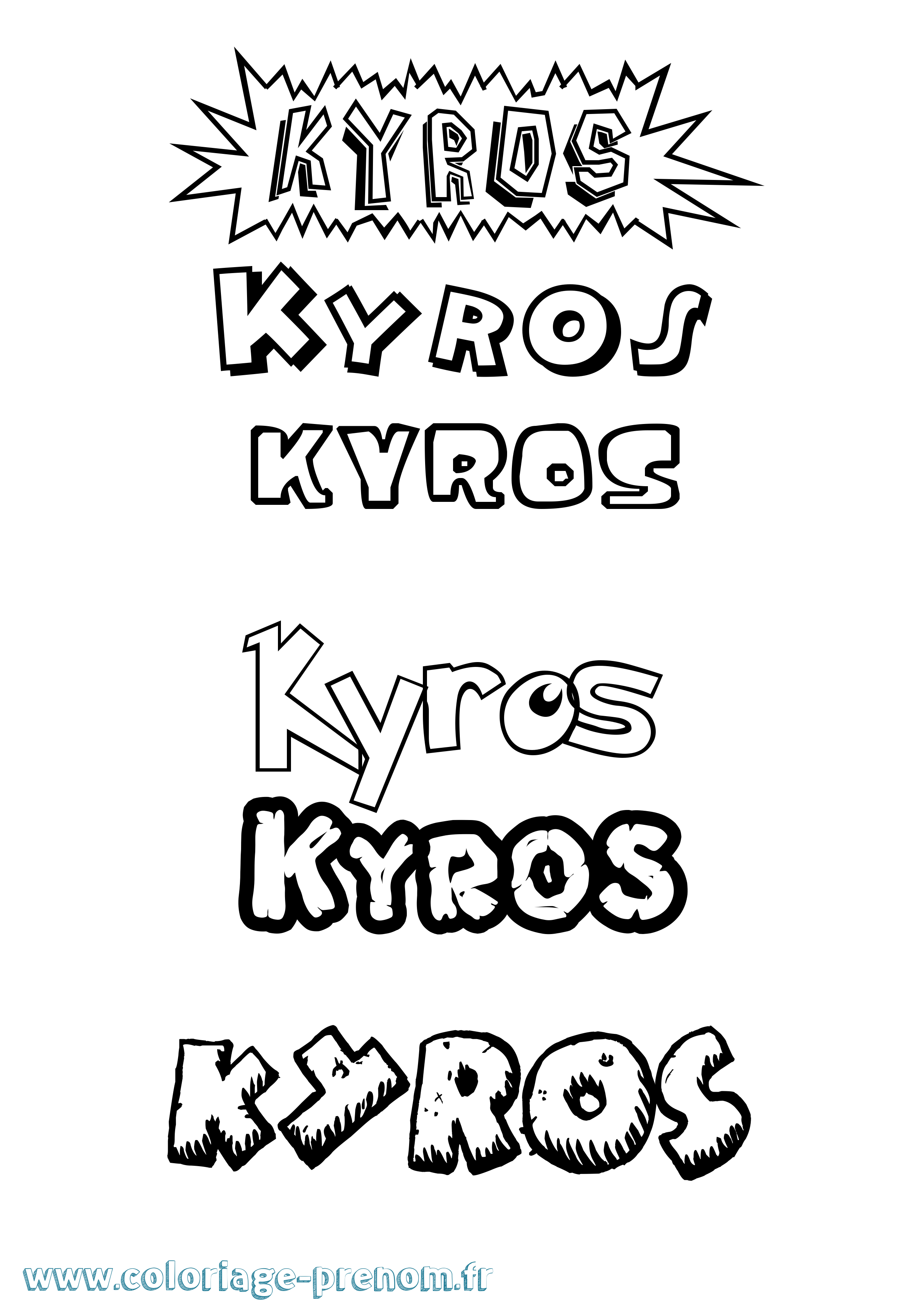 Coloriage Kyros Dessin Animé Coloriage prénom Kyros Dessin Animé