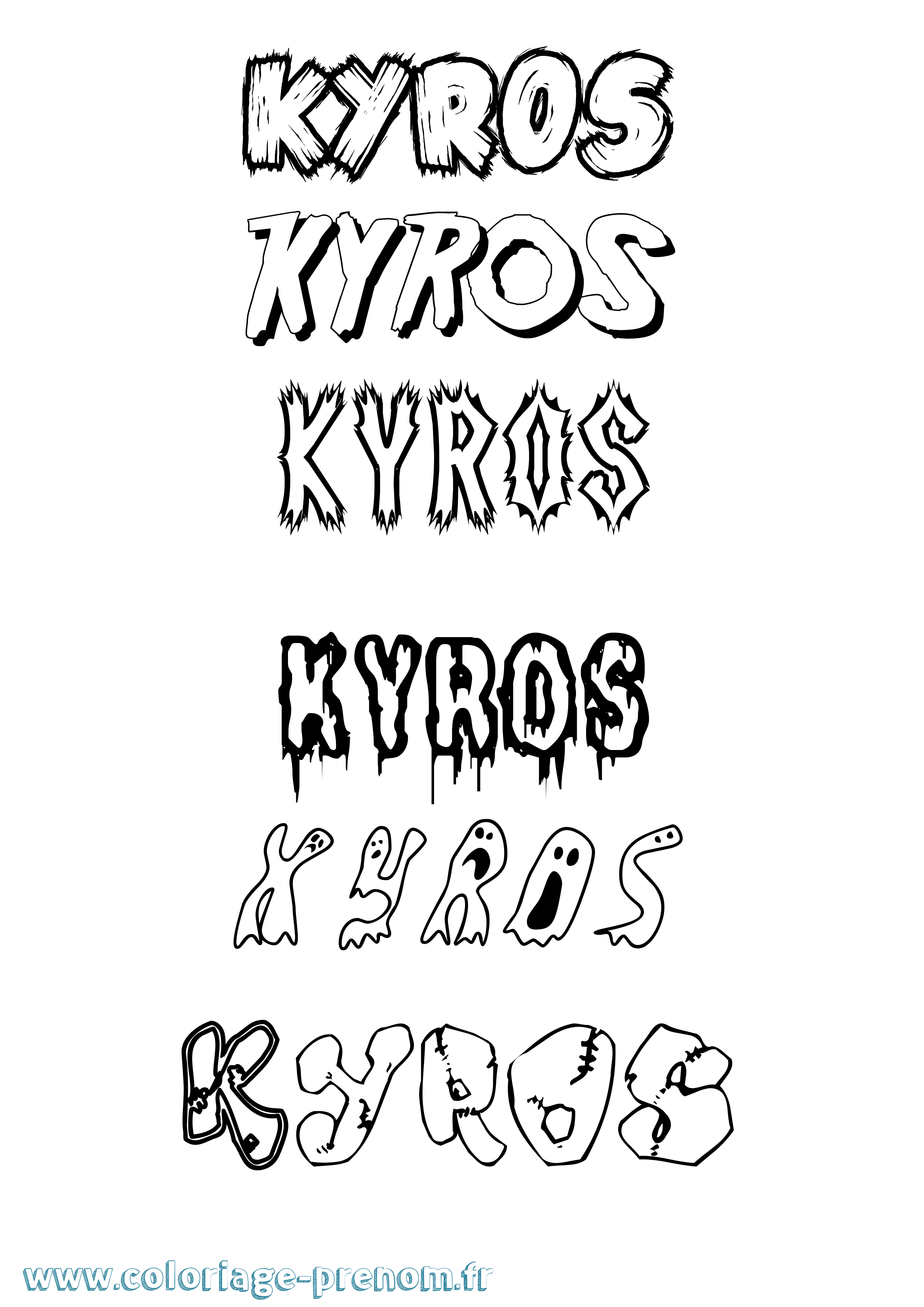 Coloriage Kyros Frisson Coloriage prénom Kyros Frisson