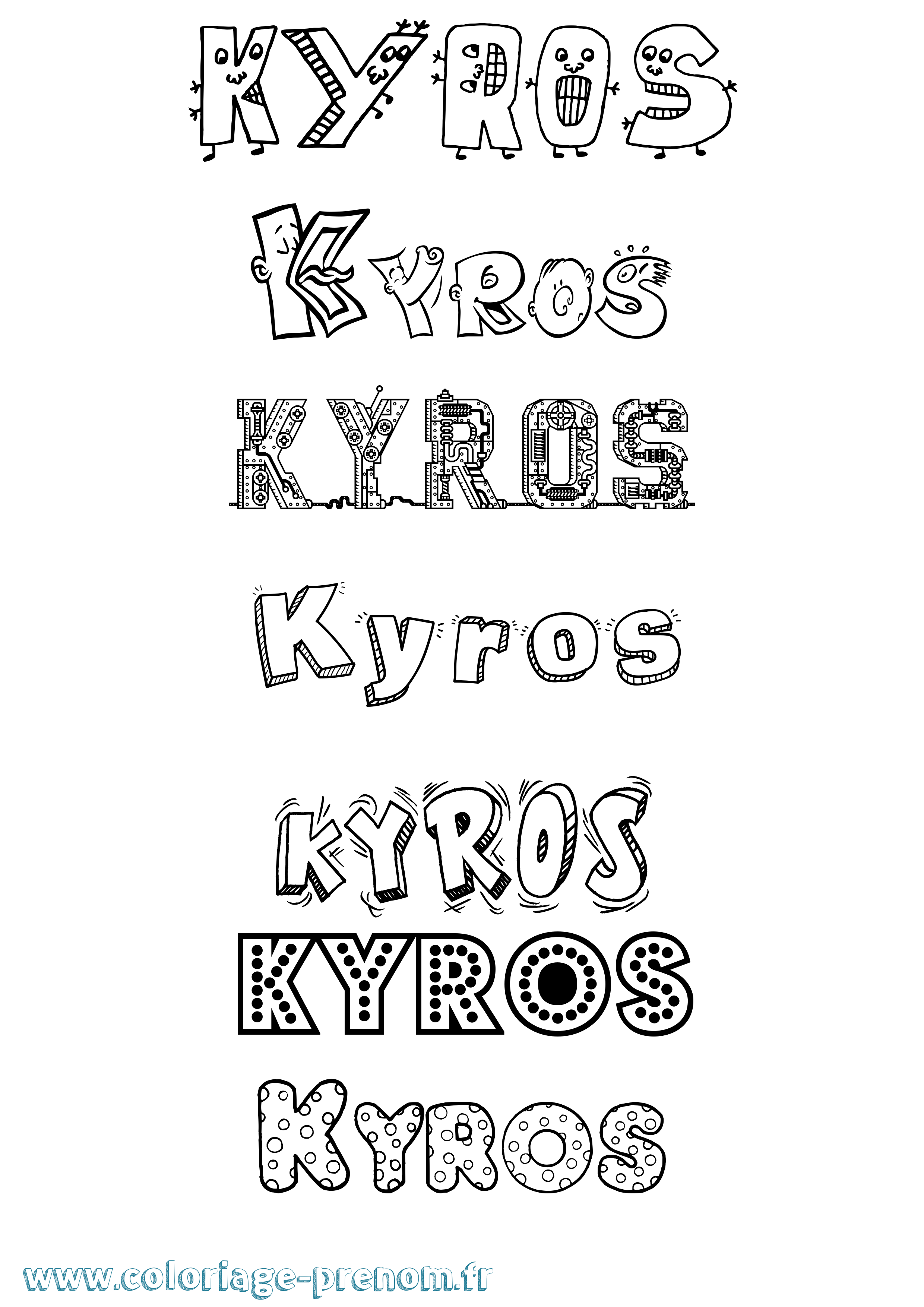 Coloriage Kyros Fun Coloriage prénom Kyros Fun