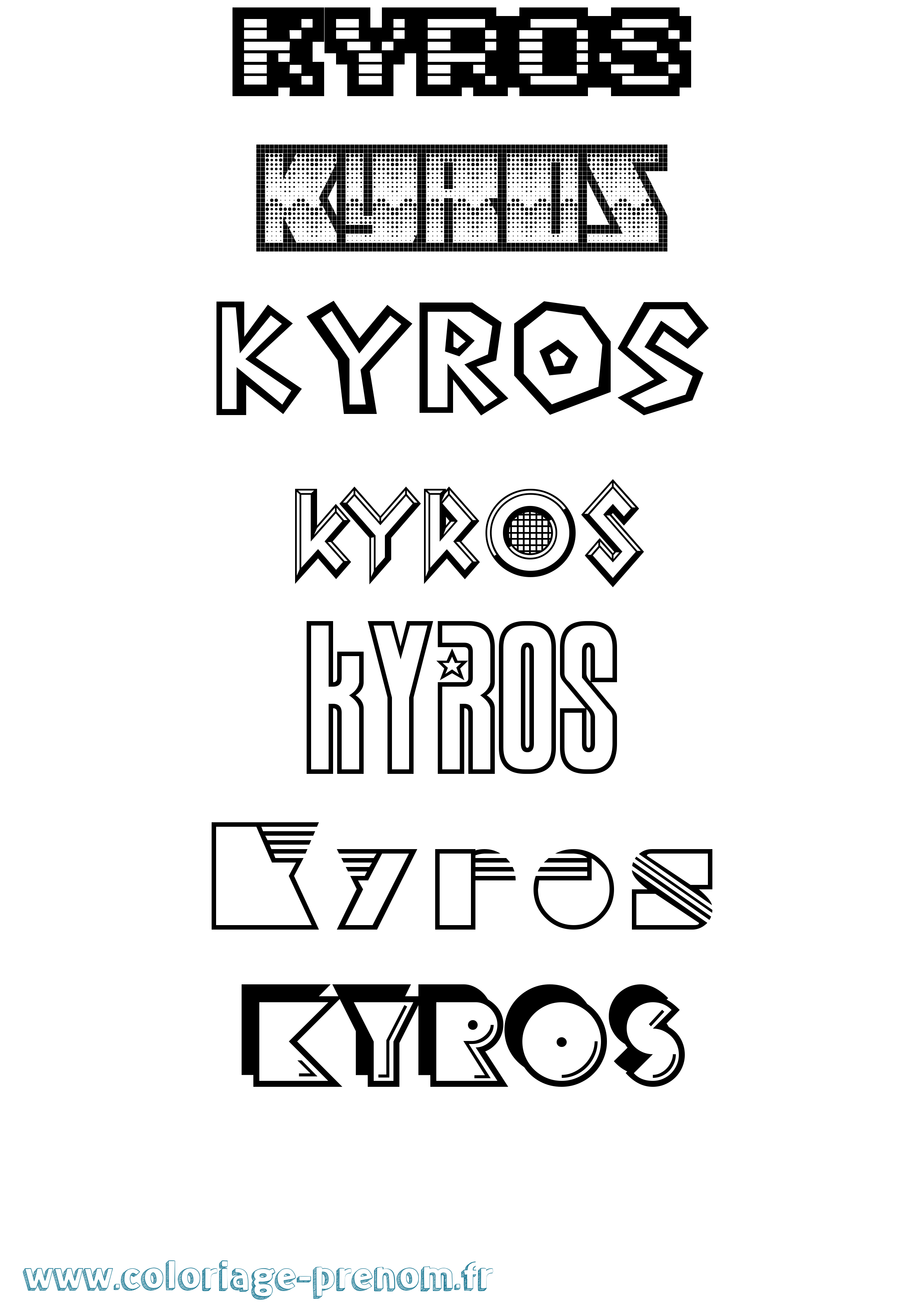 Coloriage Kyros Jeux Vidéos Coloriage prénom Kyros Jeux Vidéos