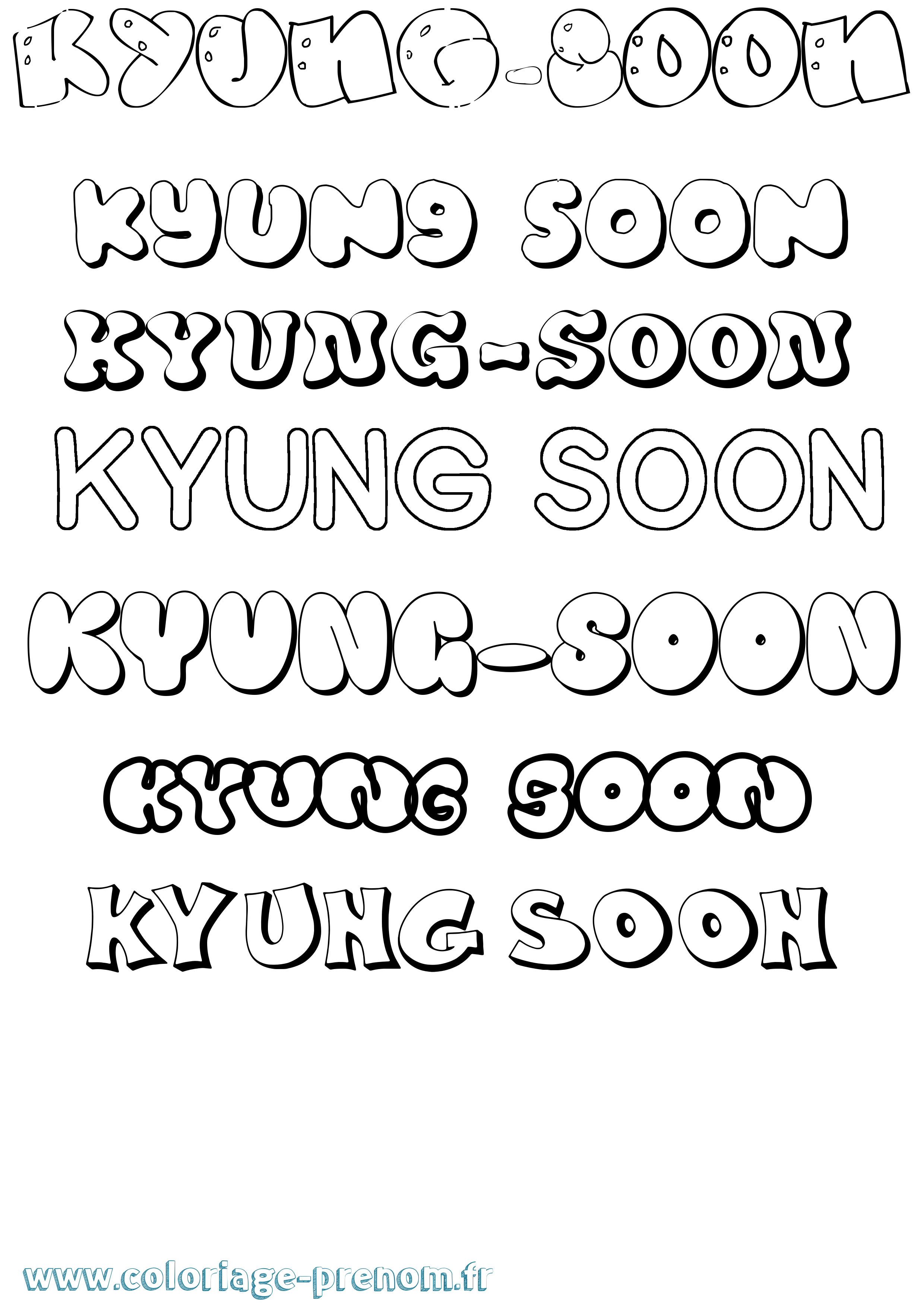 Coloriage Kyung-Soon Bubble Coloriage prénom Kyung-Soon Bubble
