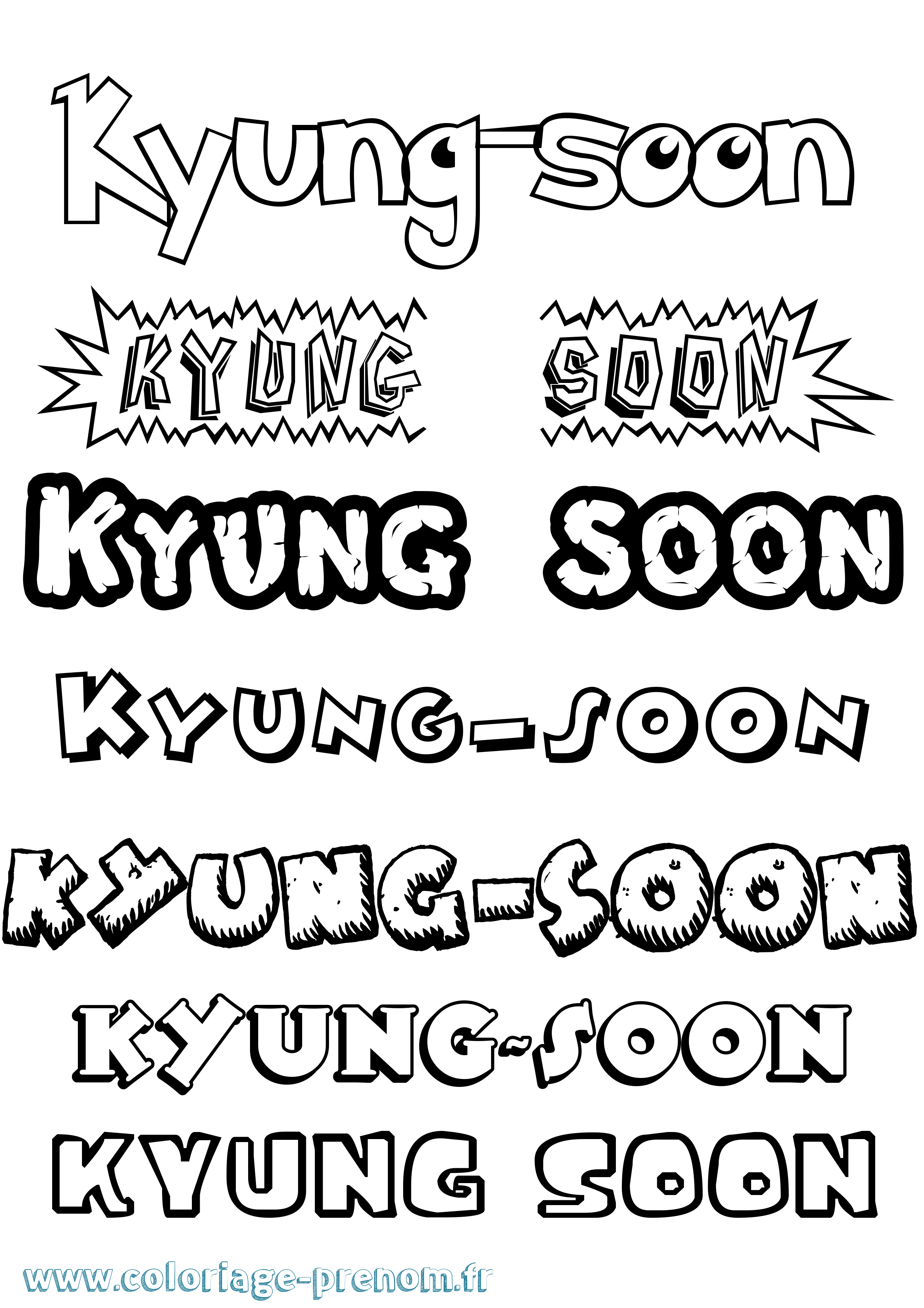 Coloriage Kyung-Soon Dessin Animé Coloriage prénom Kyung-Soon Dessin Animé