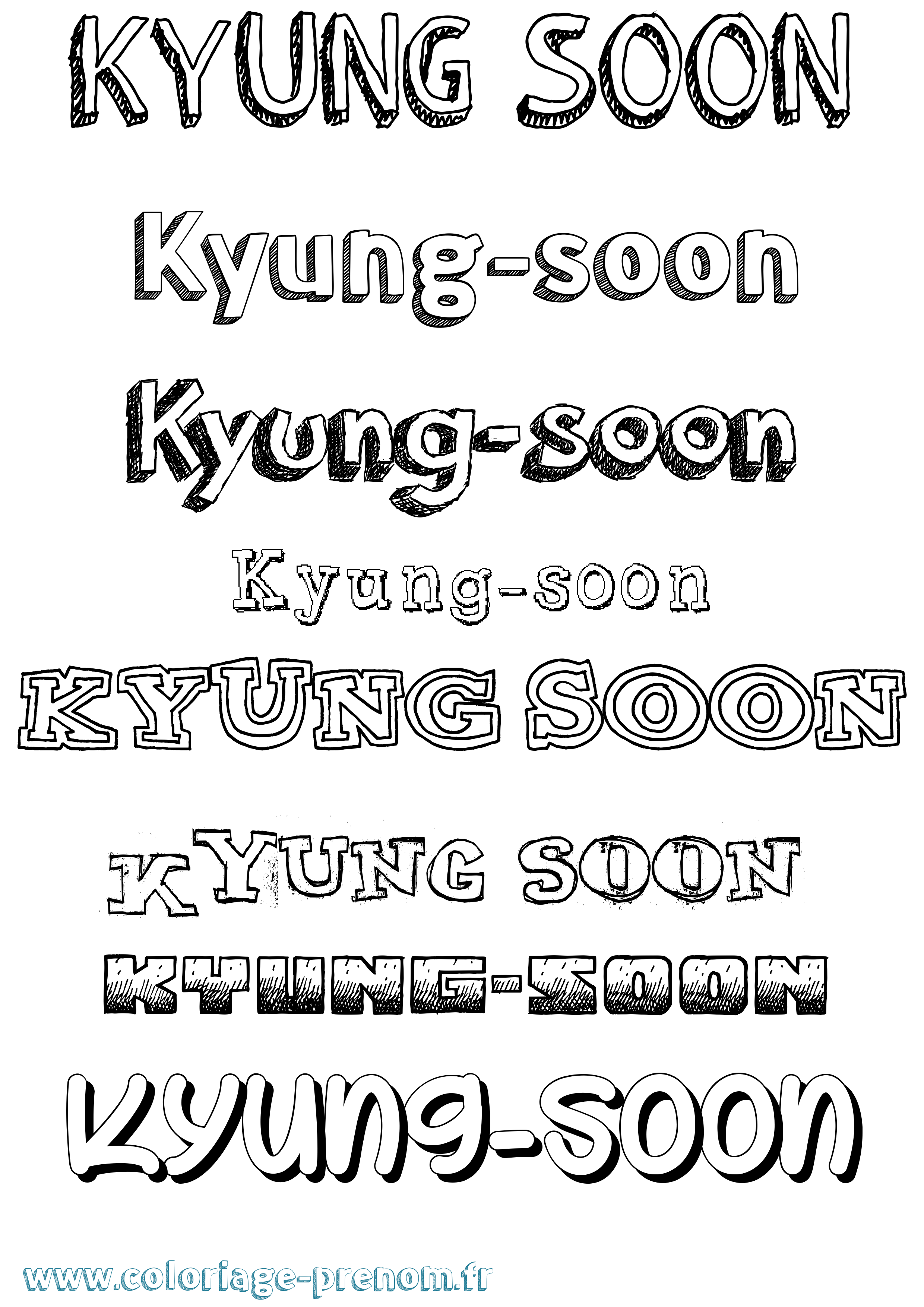 Coloriage Kyung-Soon Dessiné Coloriage prénom Kyung-Soon Dessiné
