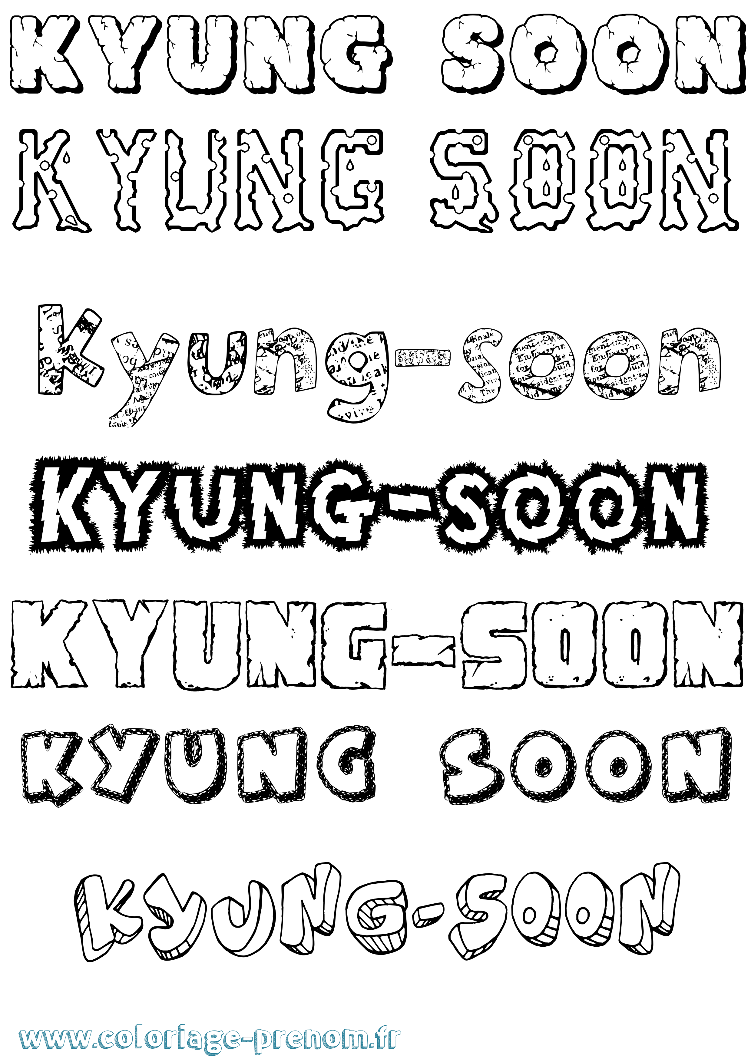 Coloriage Kyung-Soon Destructuré Coloriage prénom Kyung-Soon Destructuré