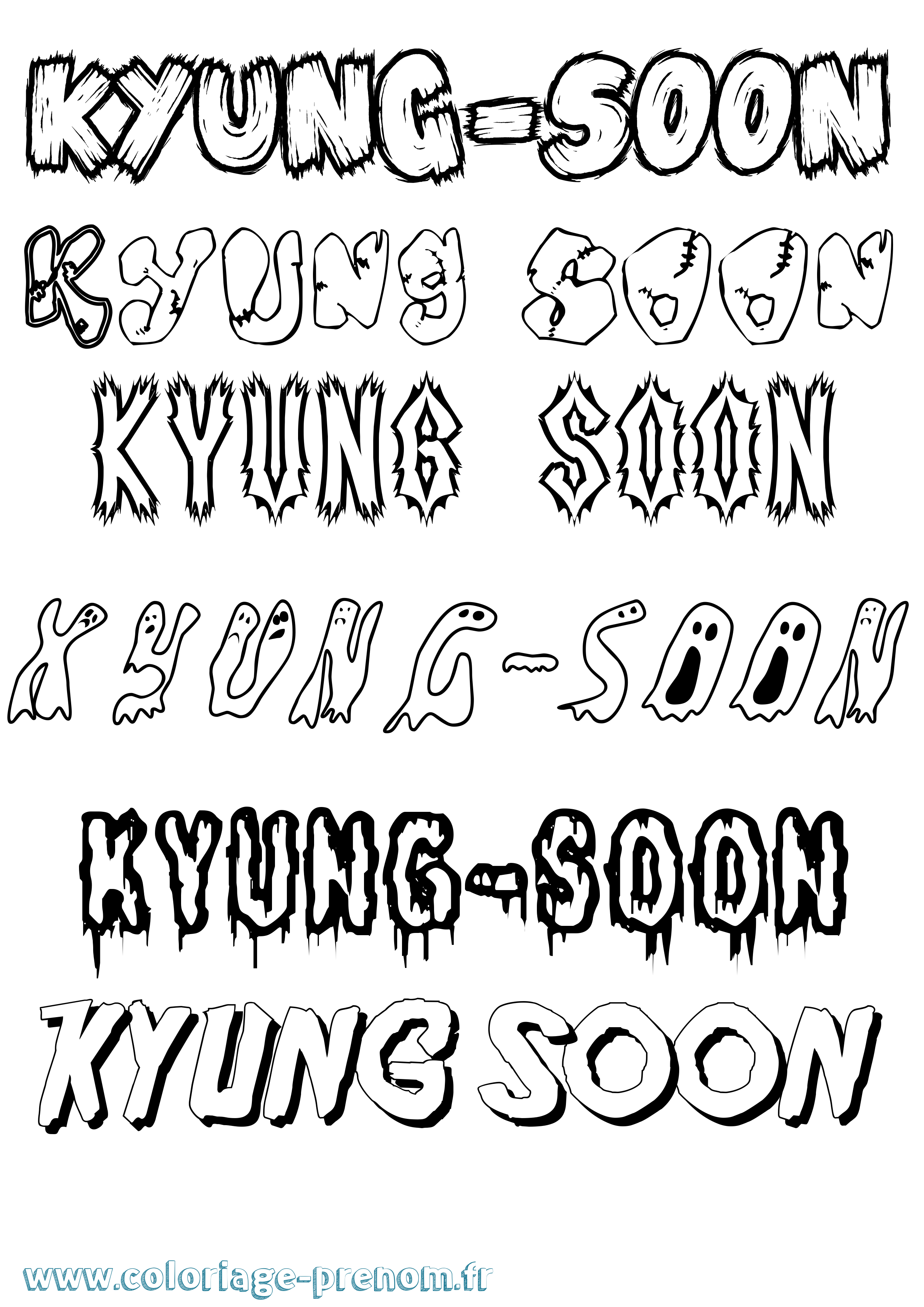 Coloriage Kyung-Soon Frisson Coloriage prénom Kyung-Soon Frisson