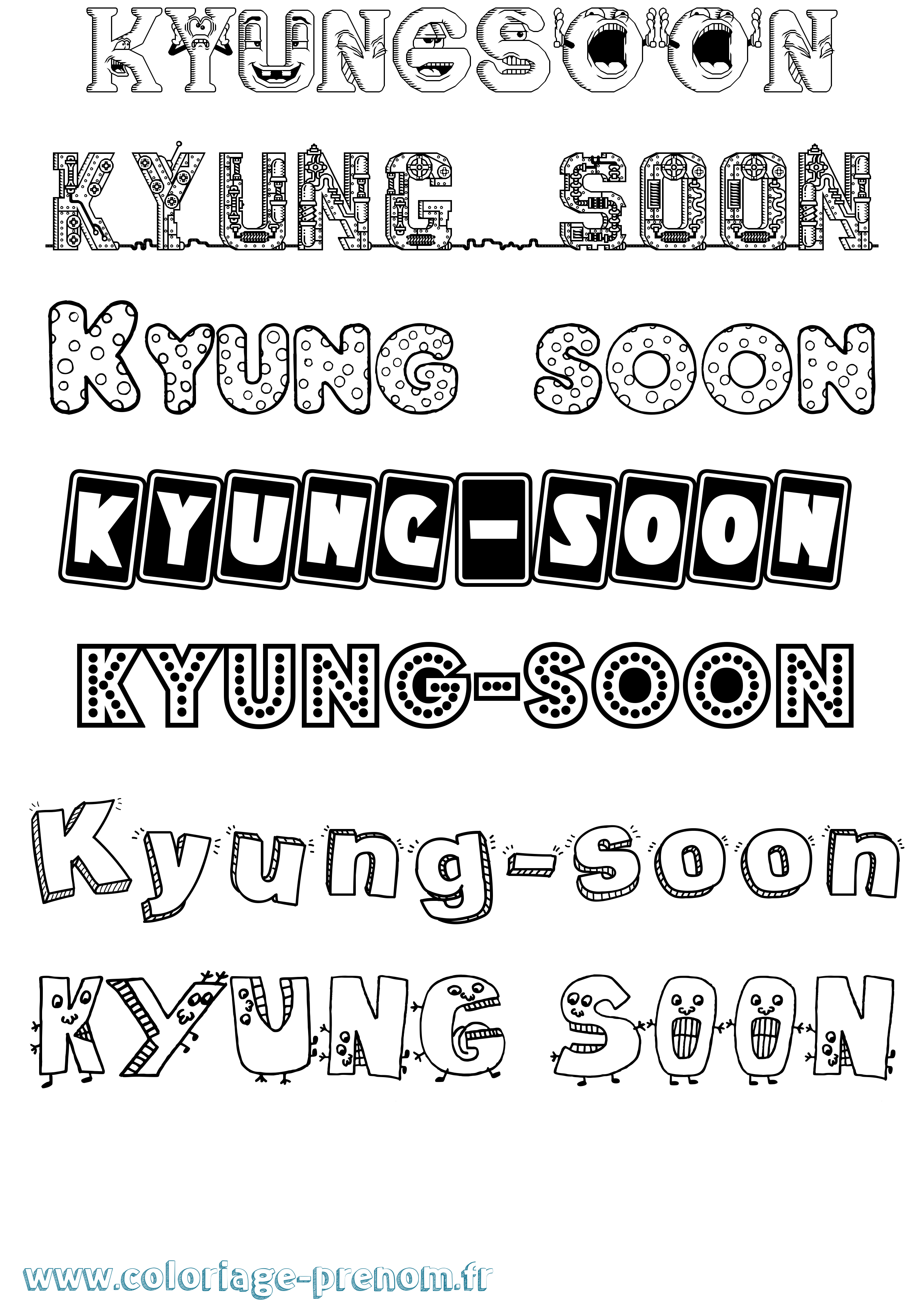 Coloriage Kyung-Soon Fun Coloriage prénom Kyung-Soon Fun