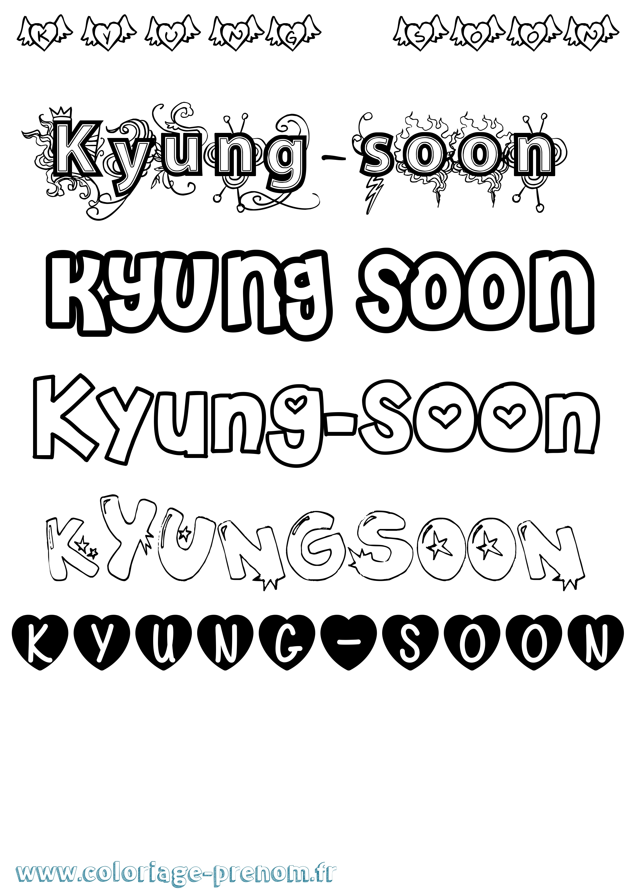 Coloriage Kyung-Soon Girly Coloriage prénom Kyung-Soon Girly