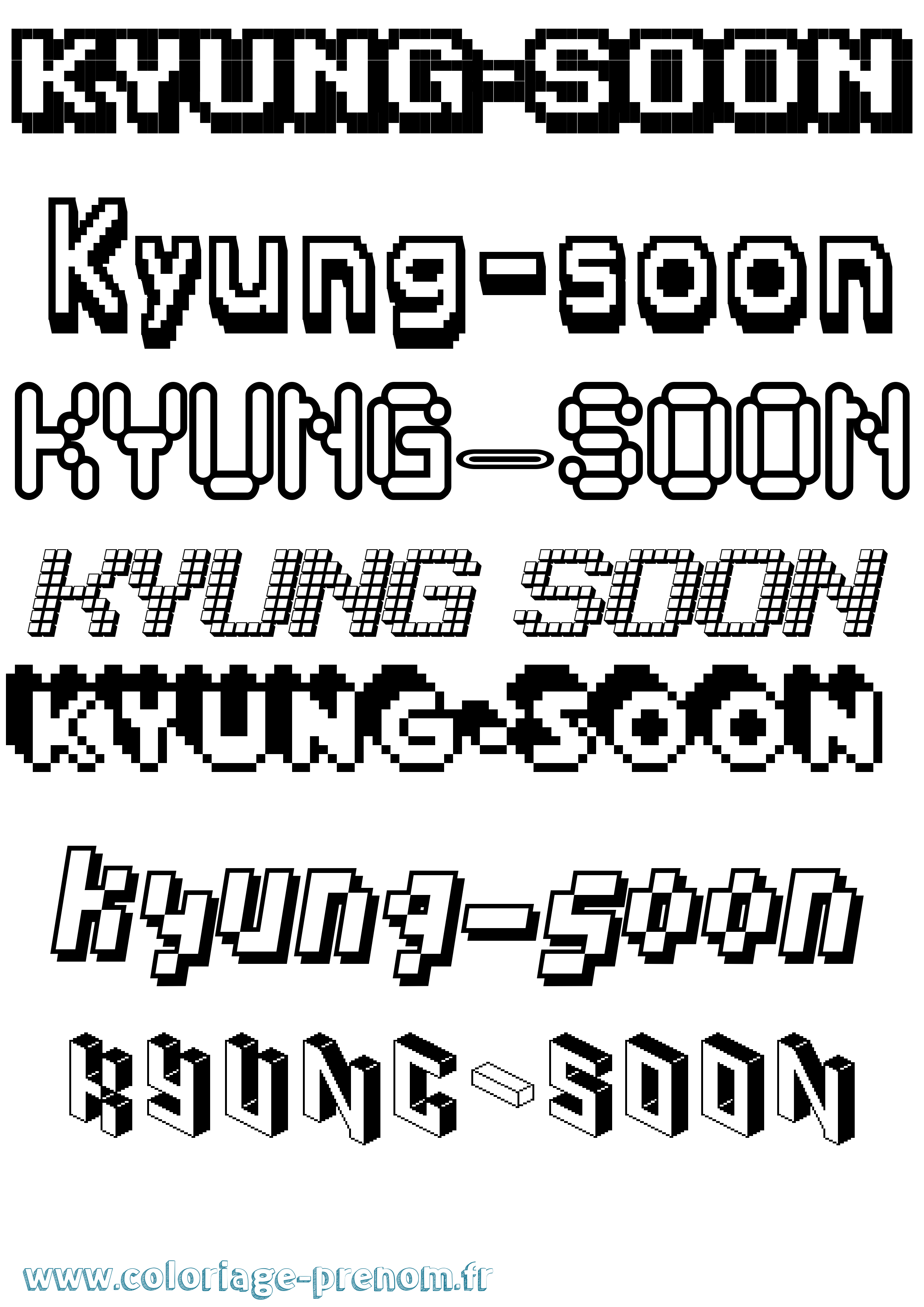 Coloriage Kyung-Soon Pixel Coloriage prénom Kyung-Soon Pixel