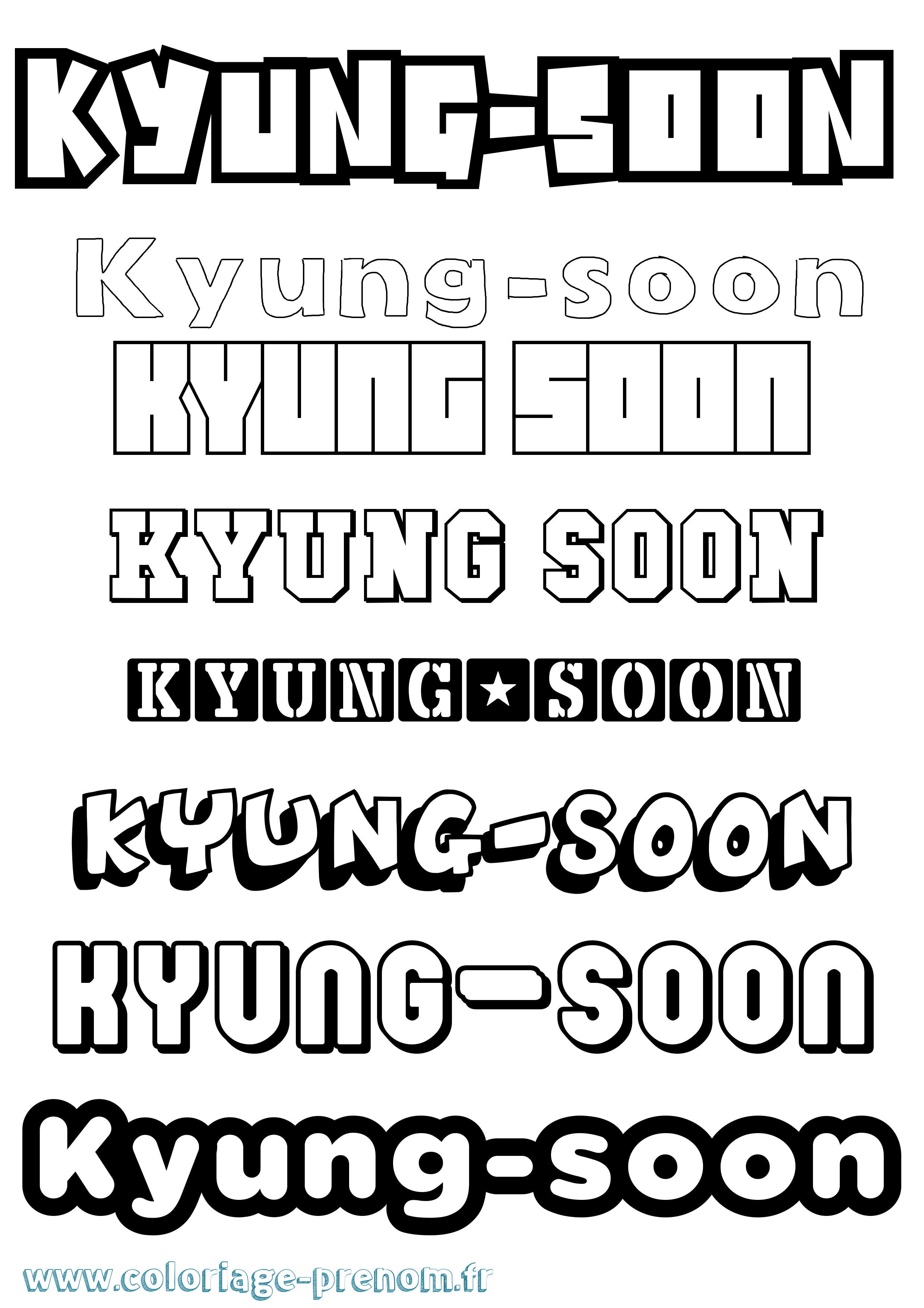 Coloriage Kyung-Soon Simple Coloriage prénom Kyung-Soon Simple