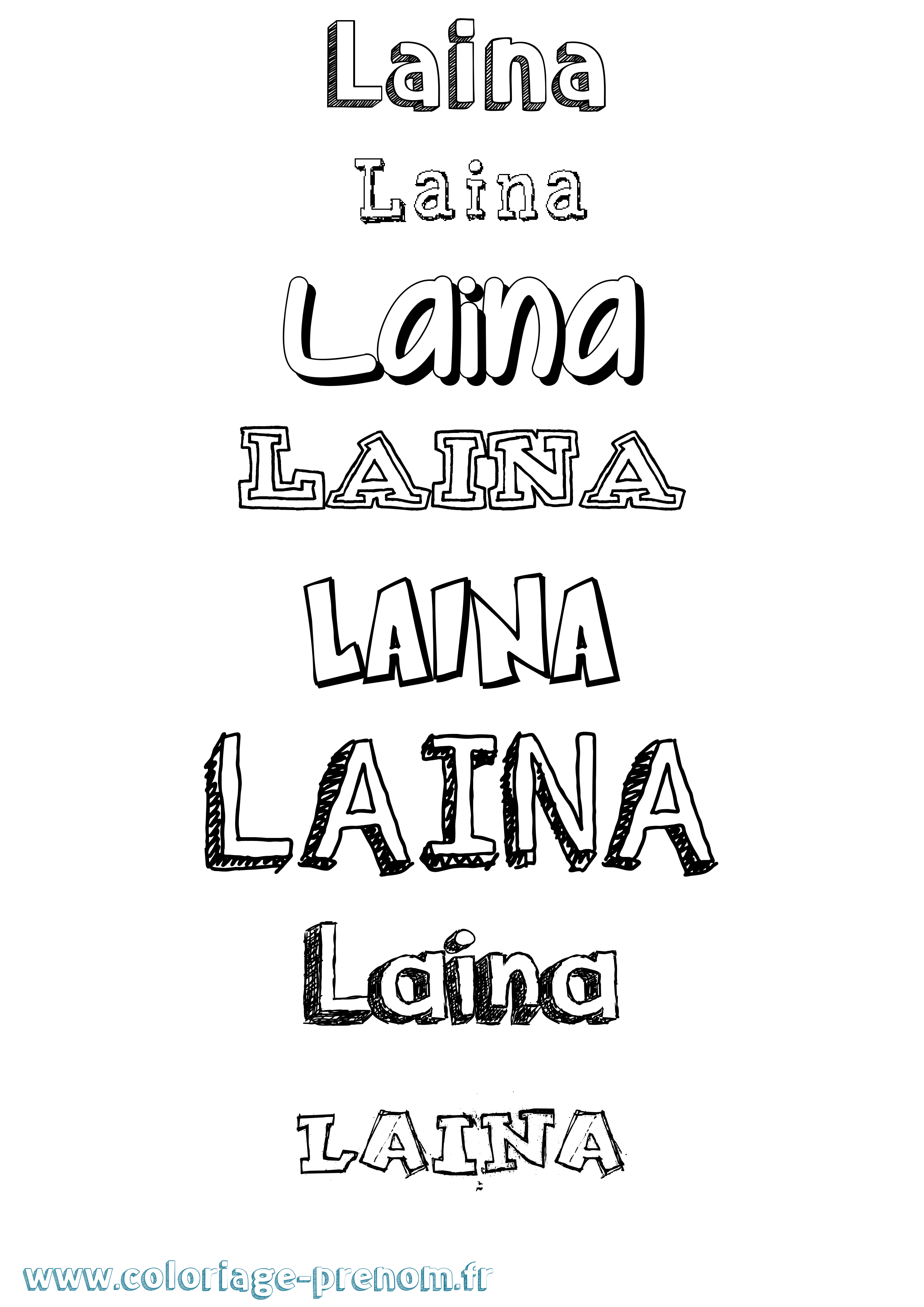 Coloriage Laina Dessiné Coloriage prénom Laina Dessiné