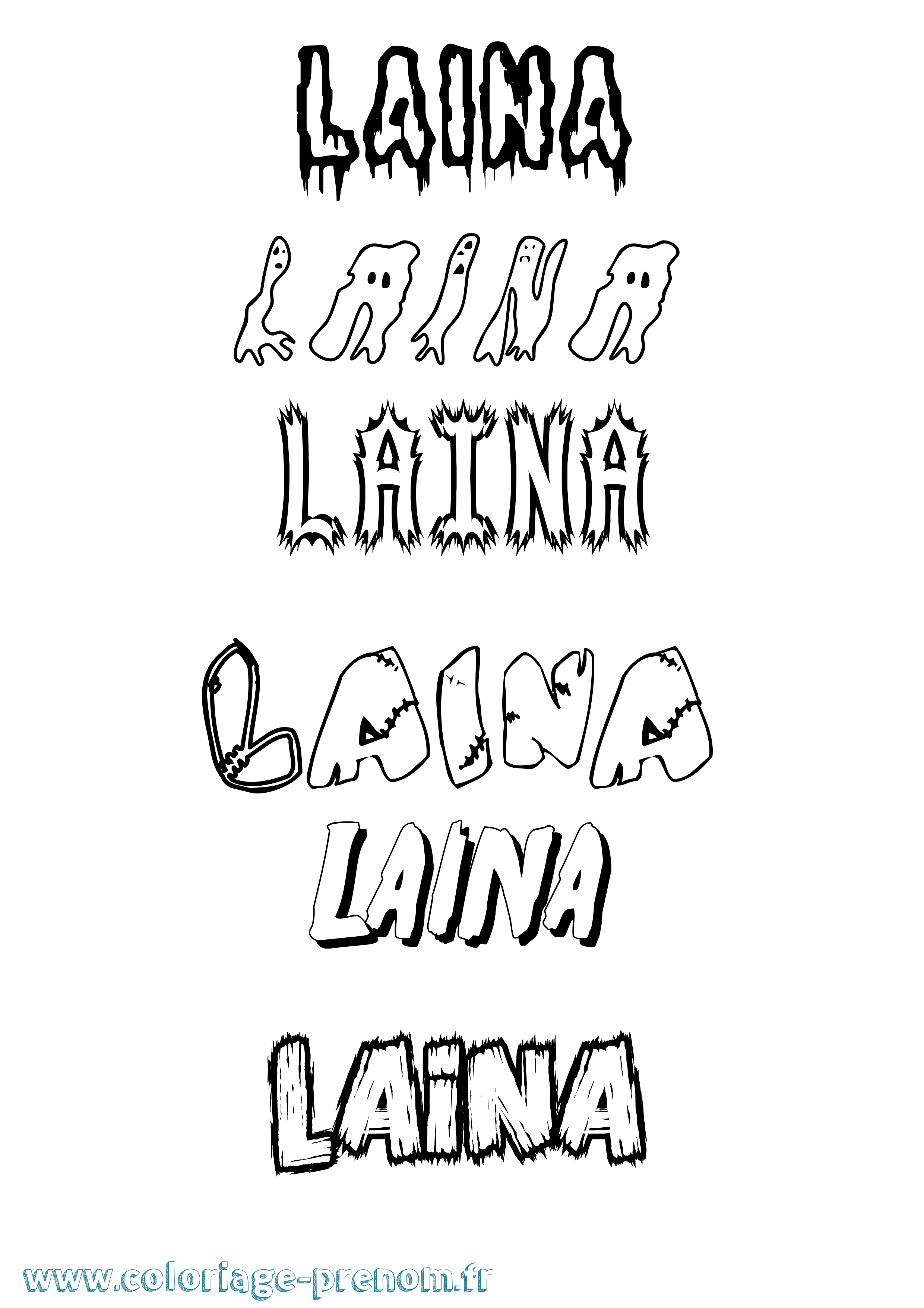 Coloriage Laina Frisson Coloriage prénom Laina Frisson