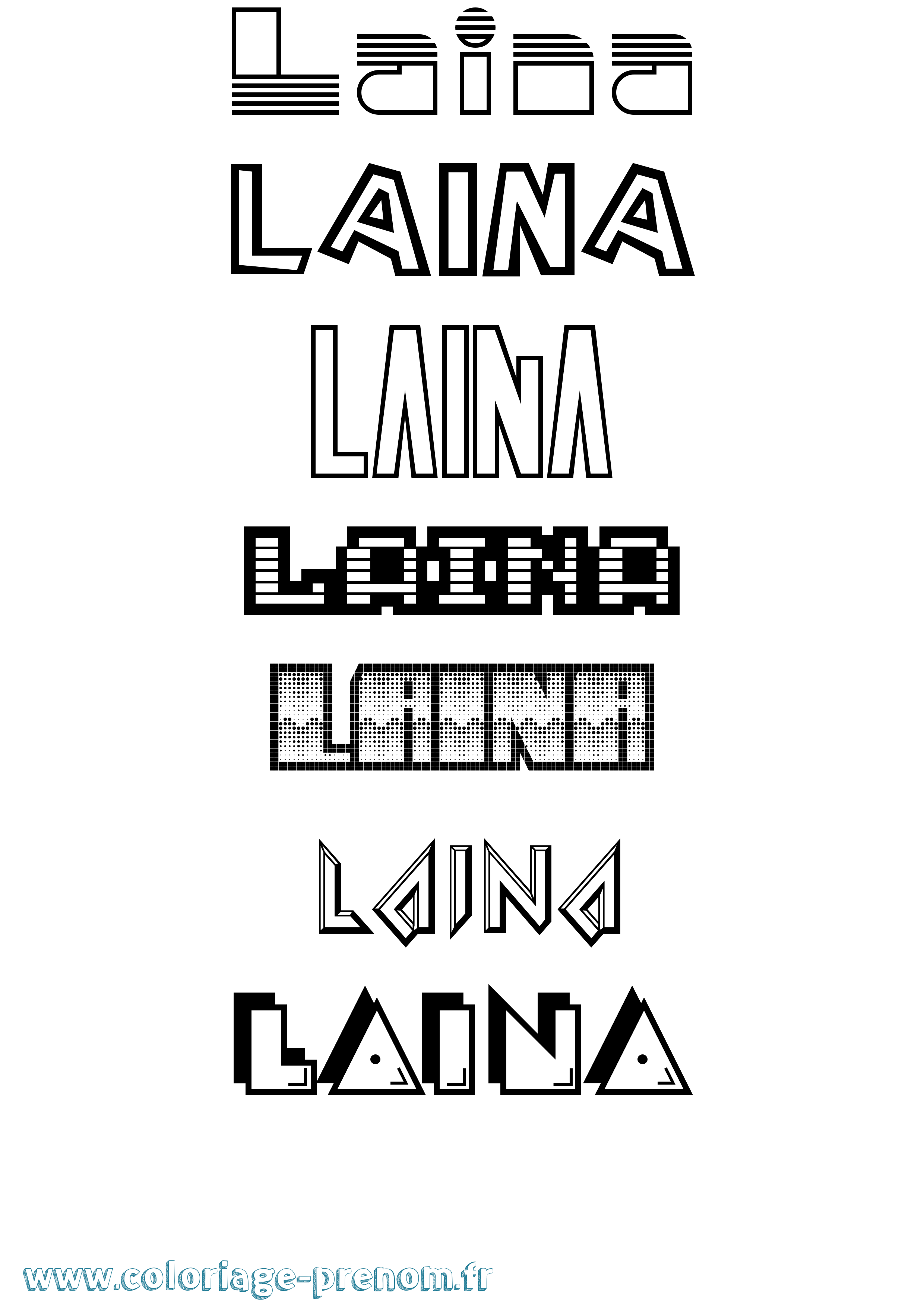 Coloriage Laina Jeux Vidéos Coloriage prénom Laina Jeux Vidéos