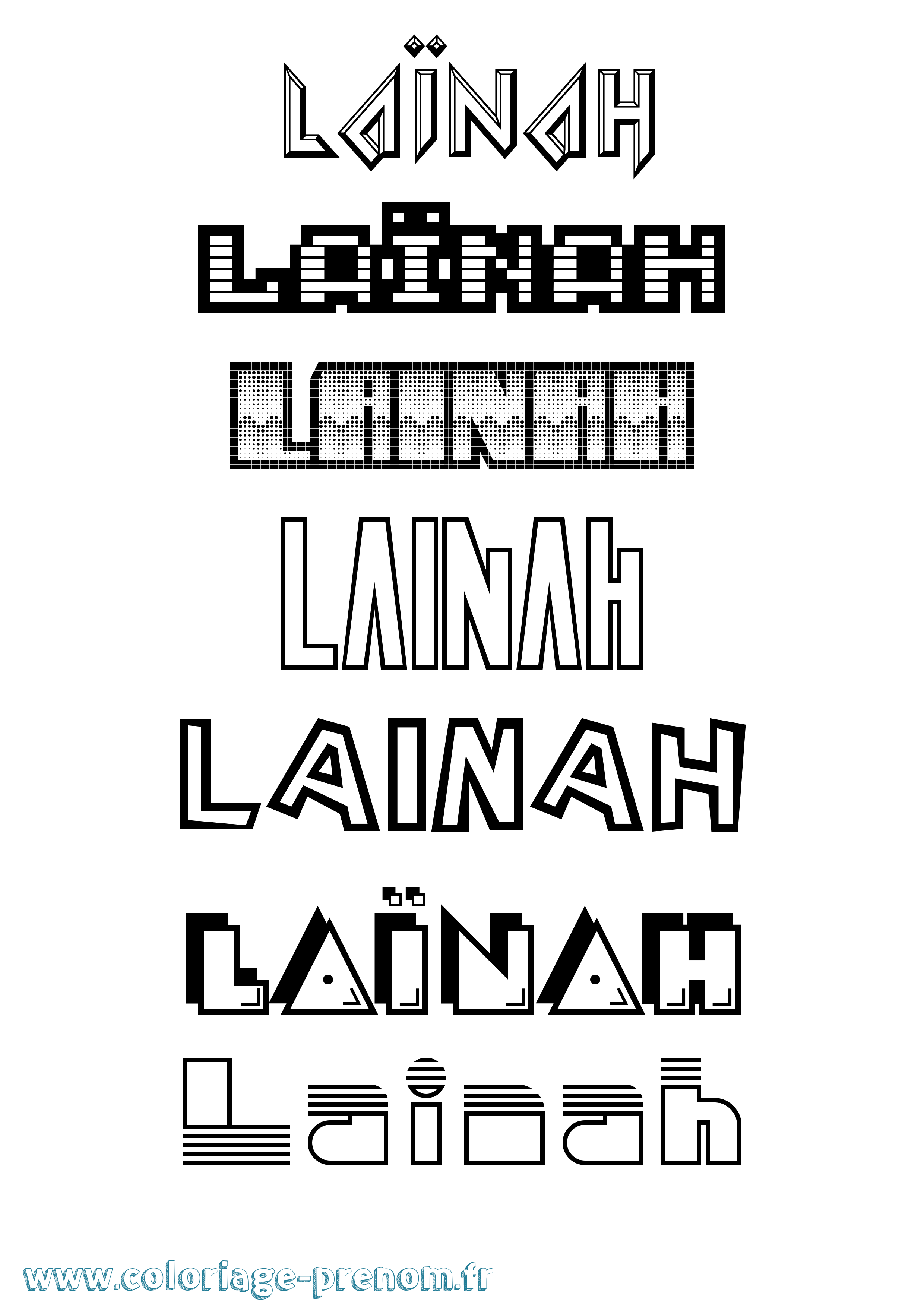 Coloriage Laïnah Jeux Vidéos Coloriage prénom Laïnah Jeux Vidéos