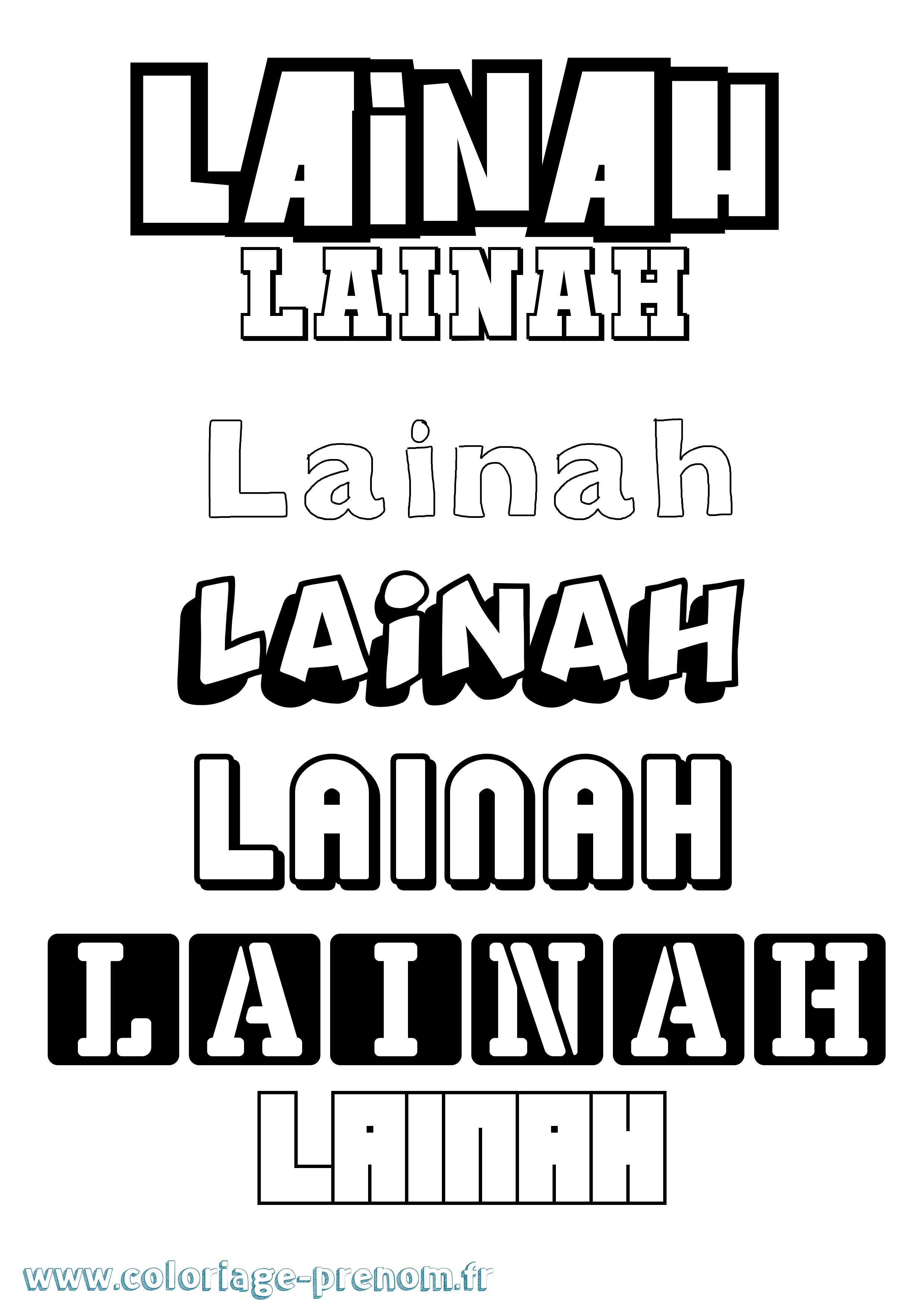Coloriage Laïnah Simple Coloriage prénom Laïnah Simple