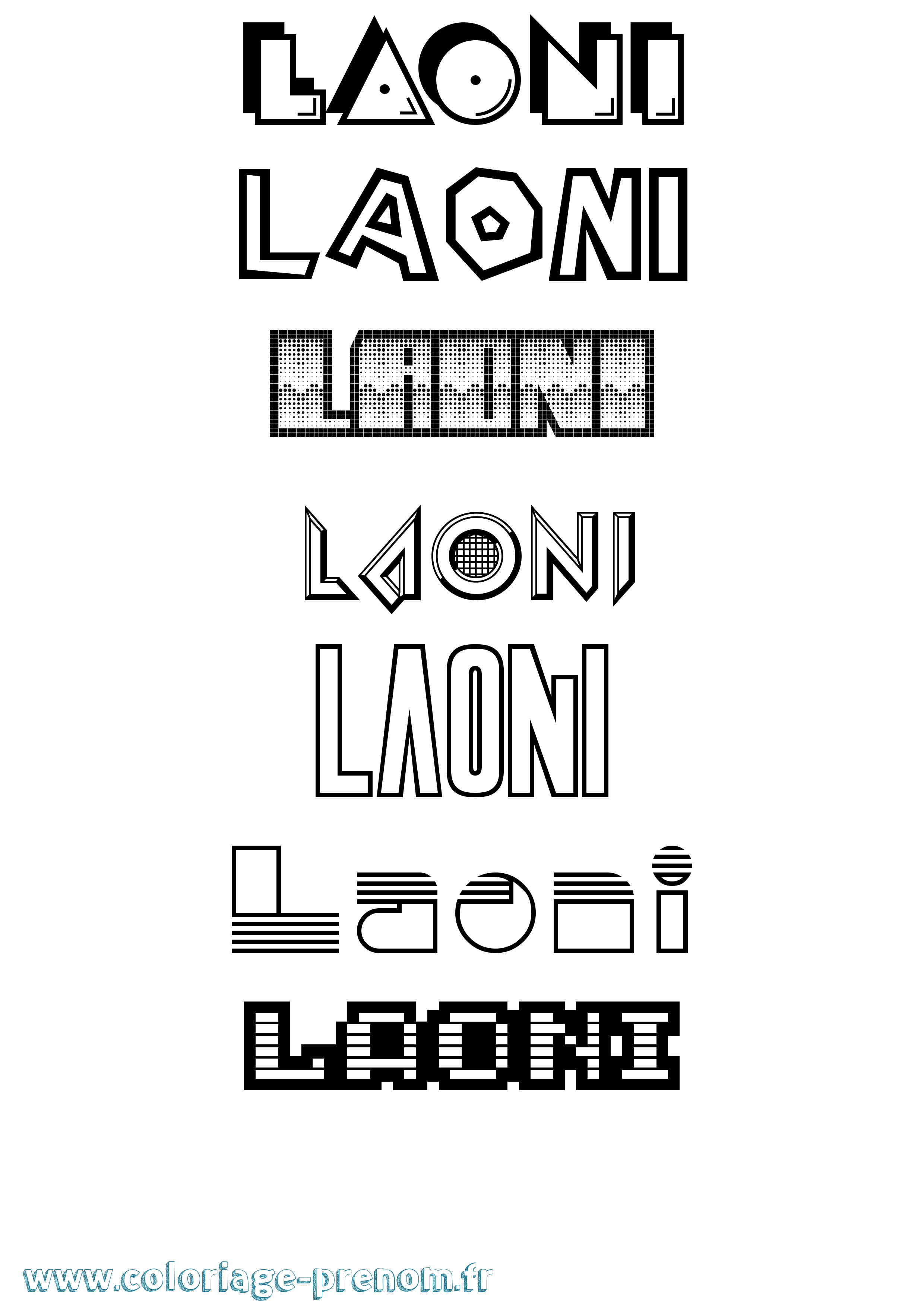 Coloriage Laoni Jeux Vidéos Coloriage prénom Laoni Jeux Vidéos