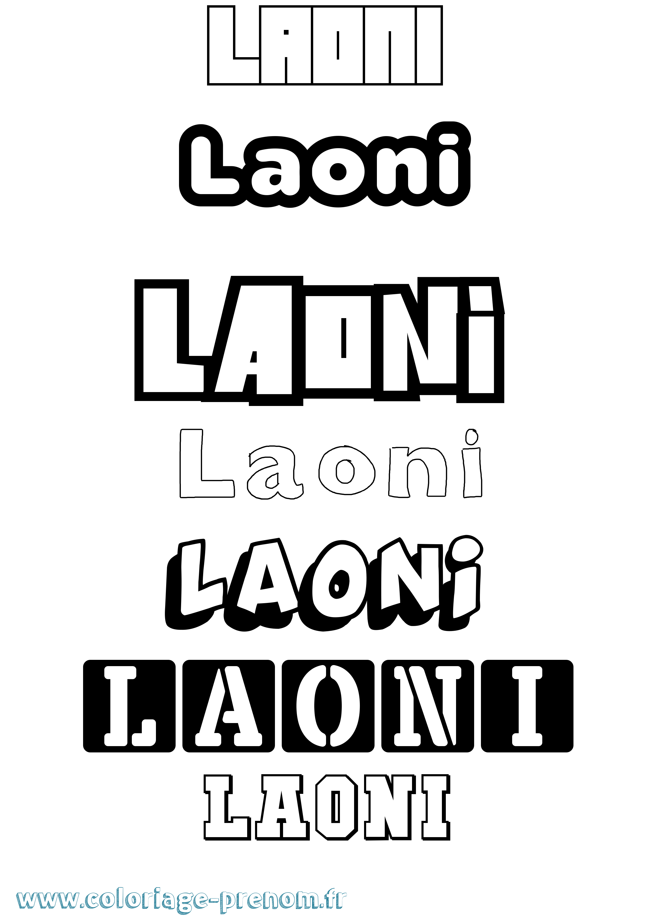 Coloriage Laoni Simple Coloriage prénom Laoni Simple