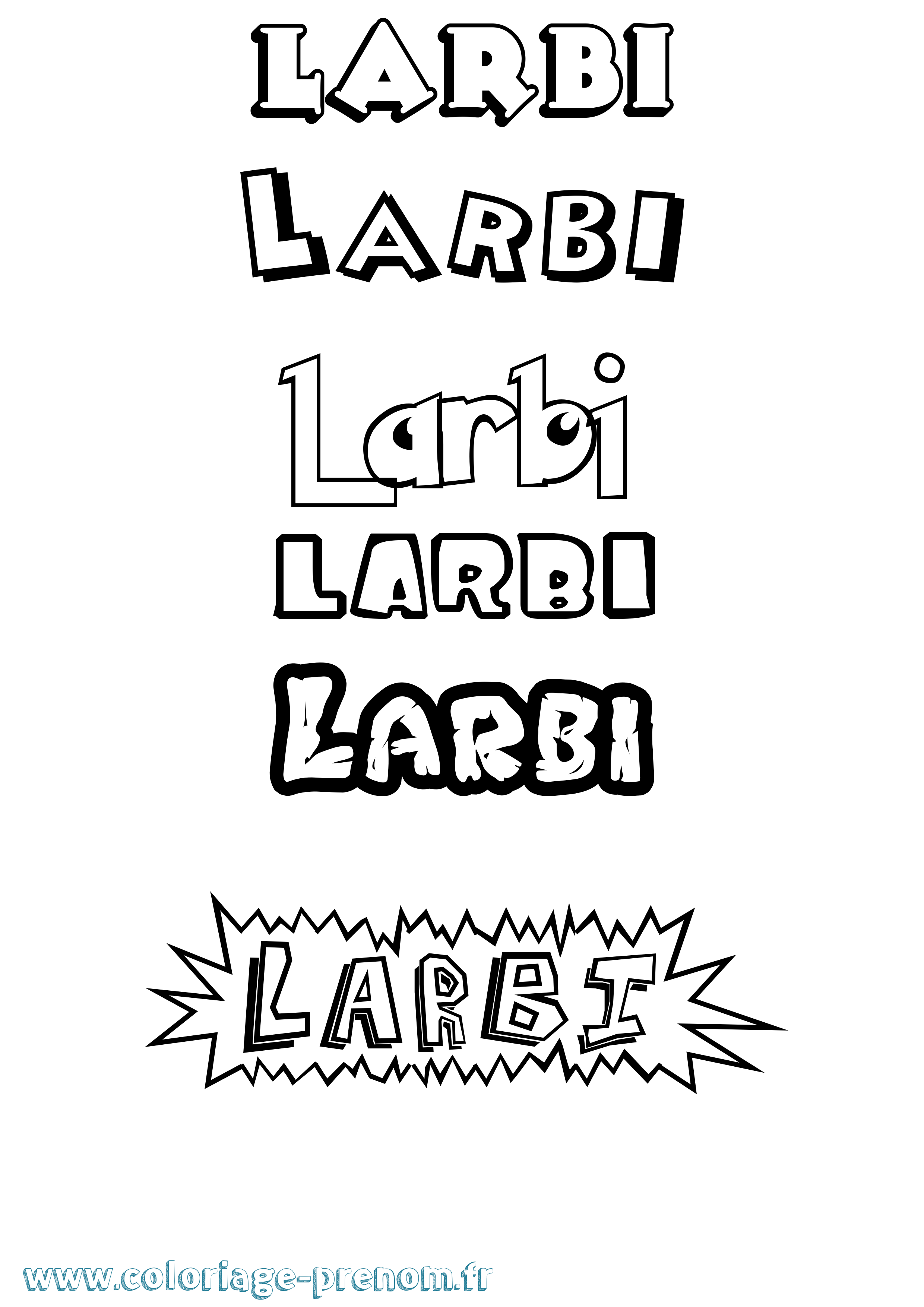 Coloriage Larbi Dessin Animé Coloriage prénom Larbi Dessin Animé