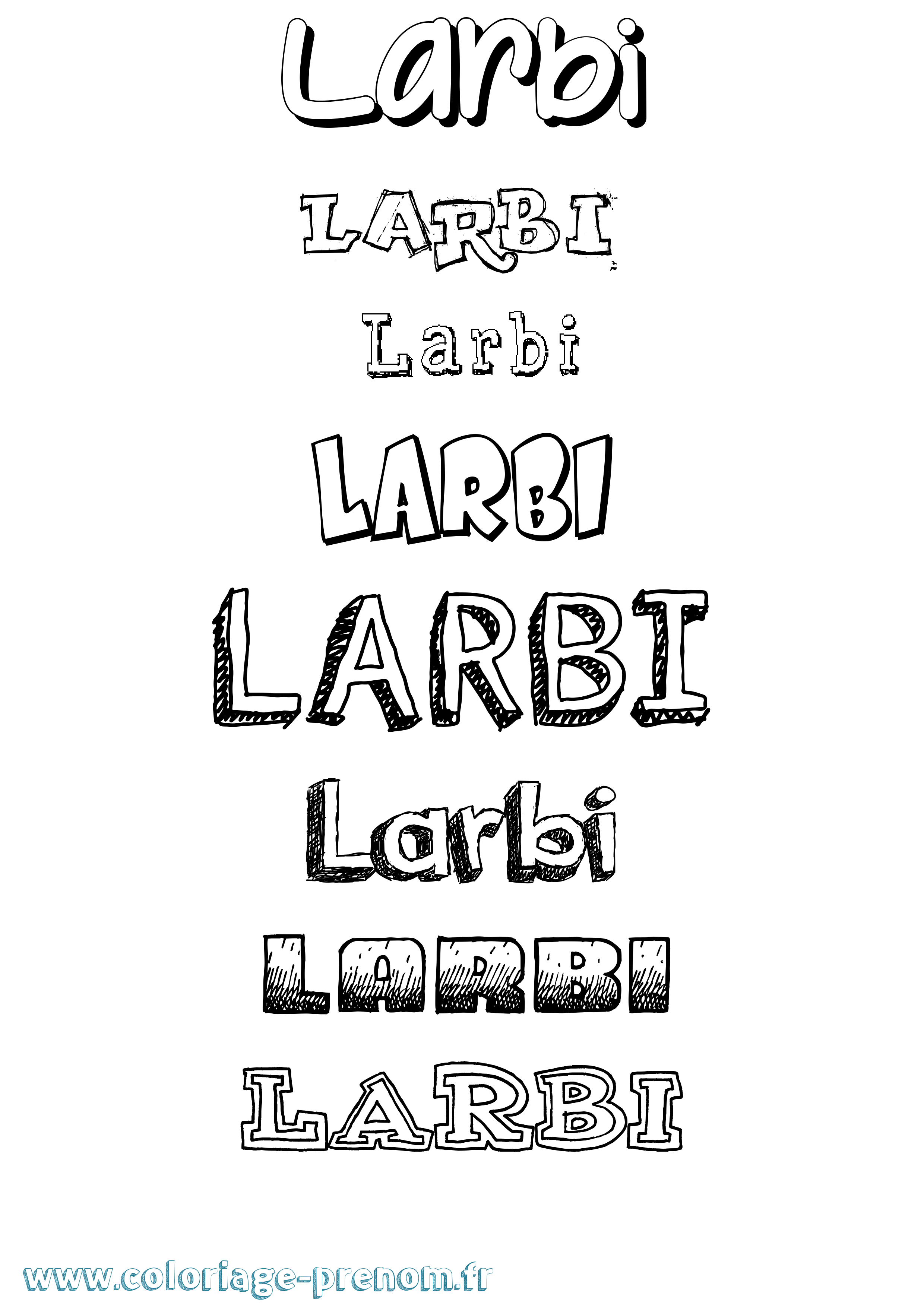 Coloriage Larbi Dessiné Coloriage prénom Larbi Dessiné