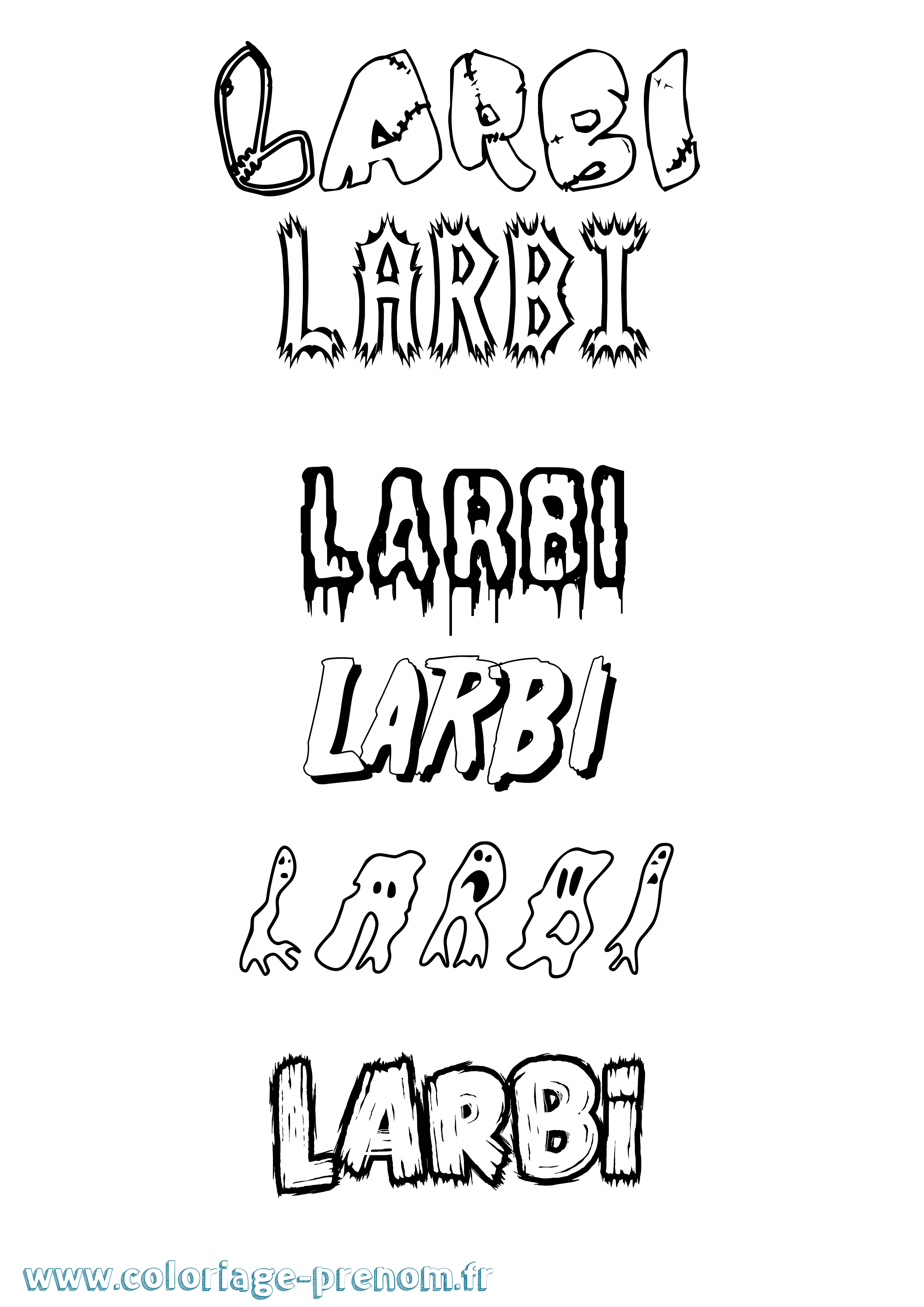 Coloriage Larbi Frisson Coloriage prénom Larbi Frisson