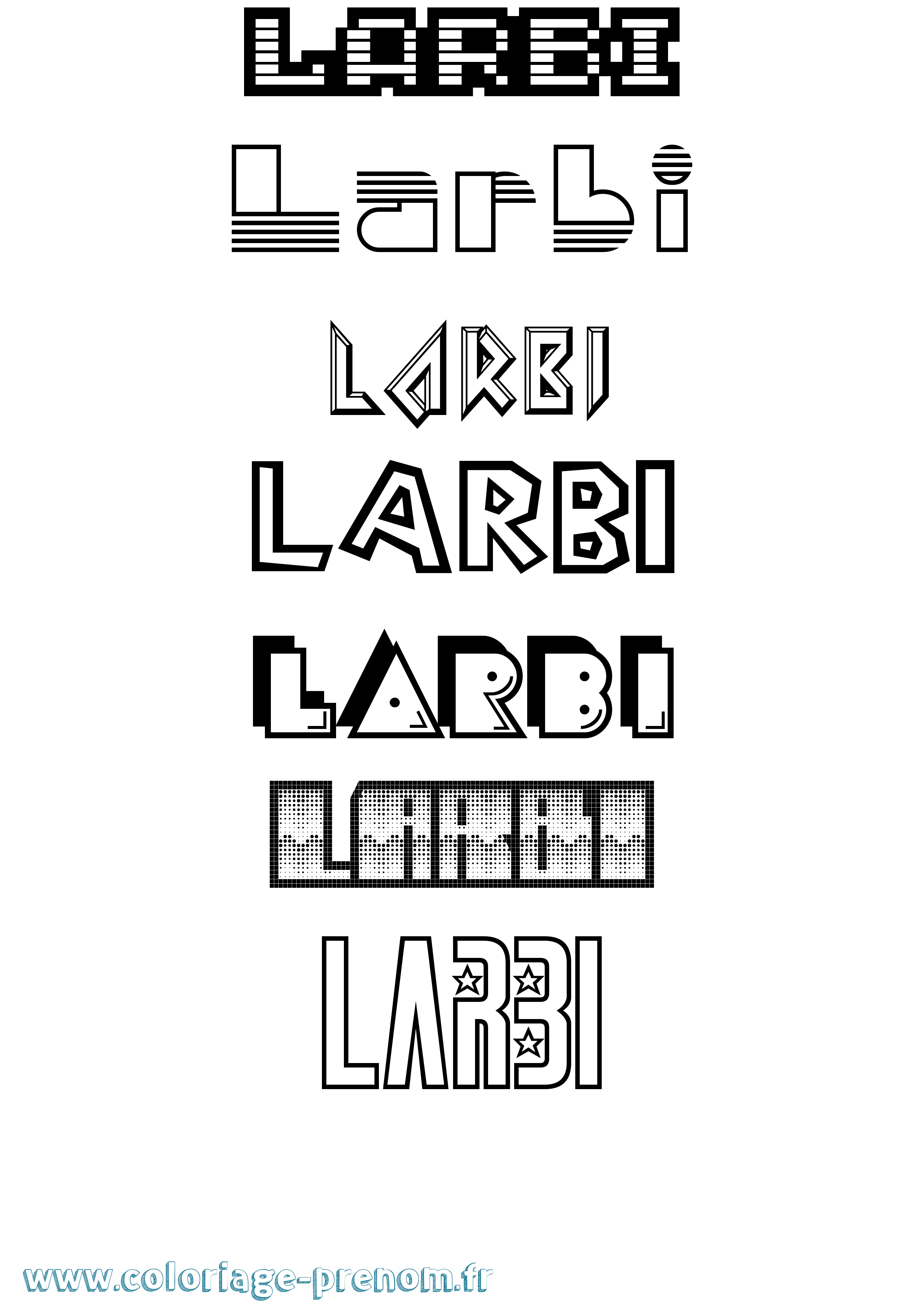 Coloriage Larbi Jeux Vidéos Coloriage prénom Larbi Jeux Vidéos