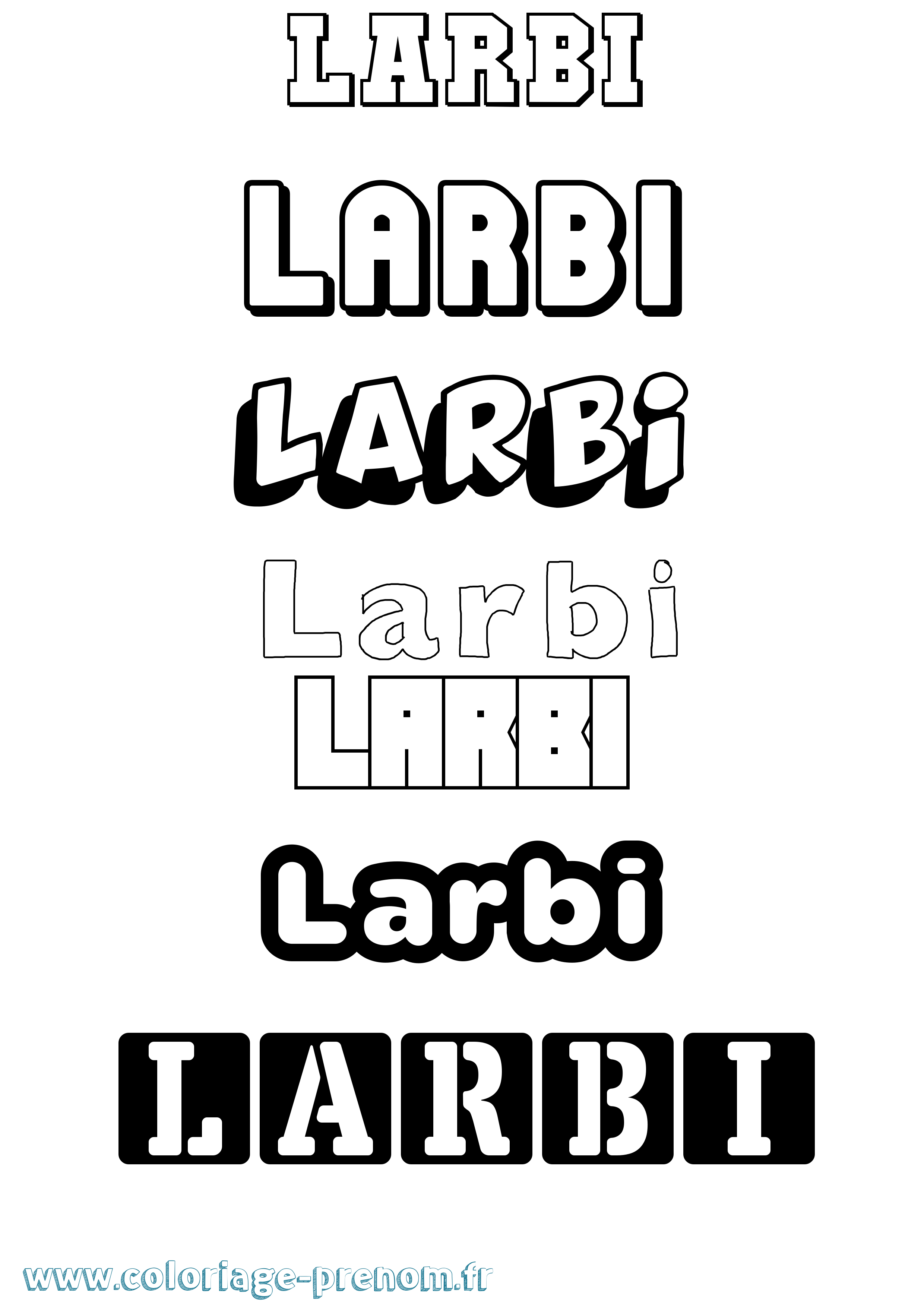 Coloriage Larbi Simple Coloriage prénom Larbi Simple