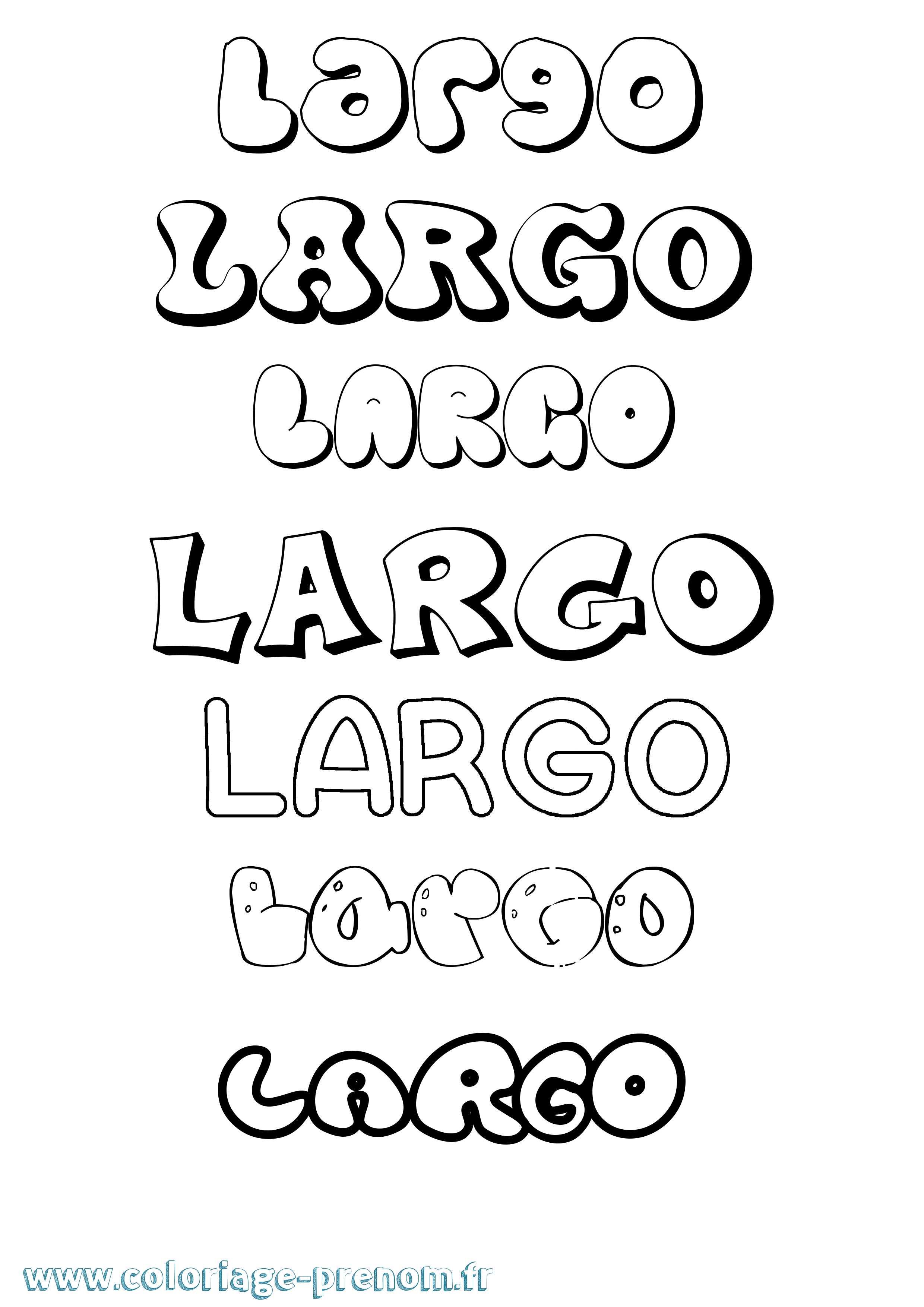 Coloriage Largo Bubble Coloriage prénom Largo Bubble