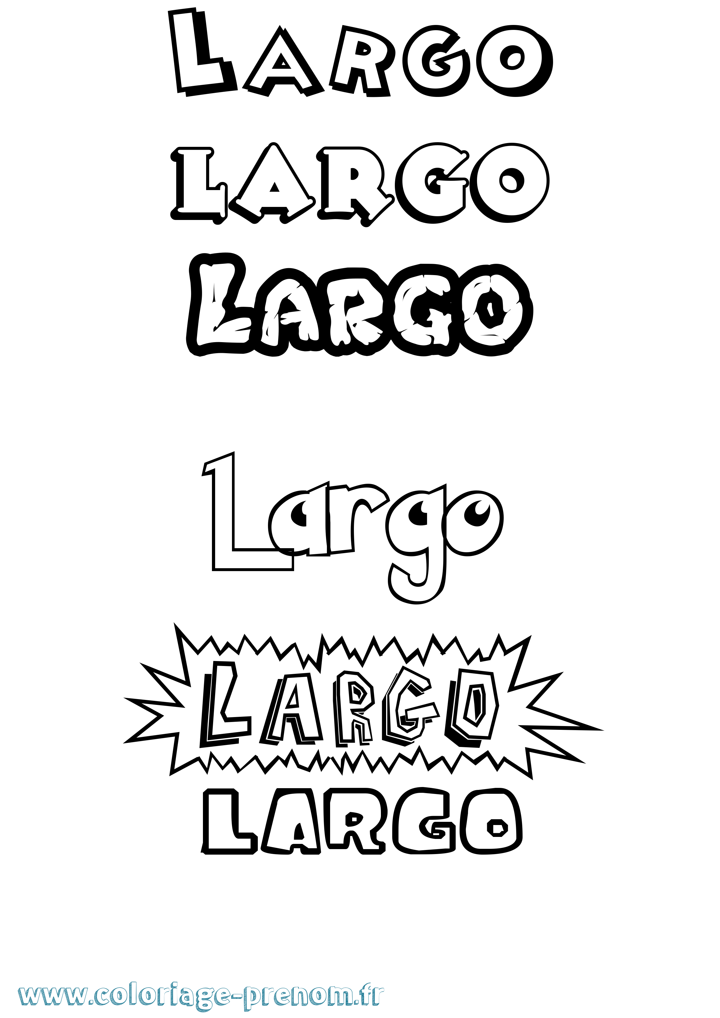 Coloriage Largo Dessin Animé Coloriage prénom Largo Dessin Animé